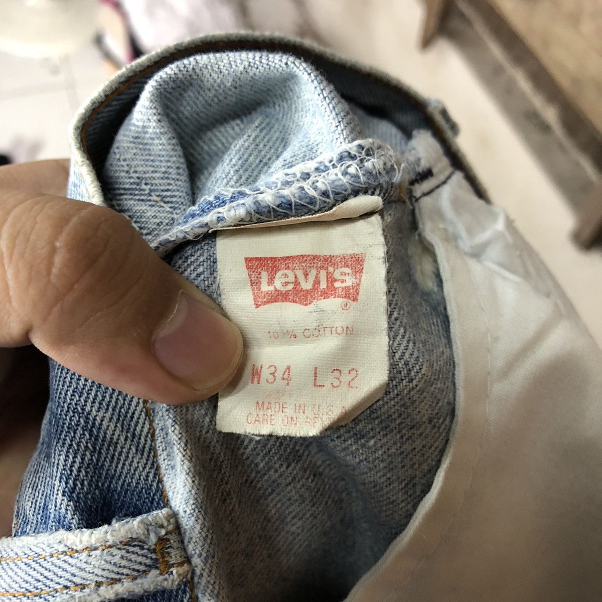 Levi's Levis usa vintage Blue Distressed Denim Pants #4659 Size US 33 - 19 Thumbnail