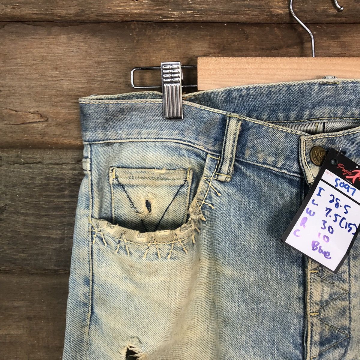 Japanese Brand Japan distressed patchwork Blue Denim Pants #5097 Size US 31 - 4 Thumbnail