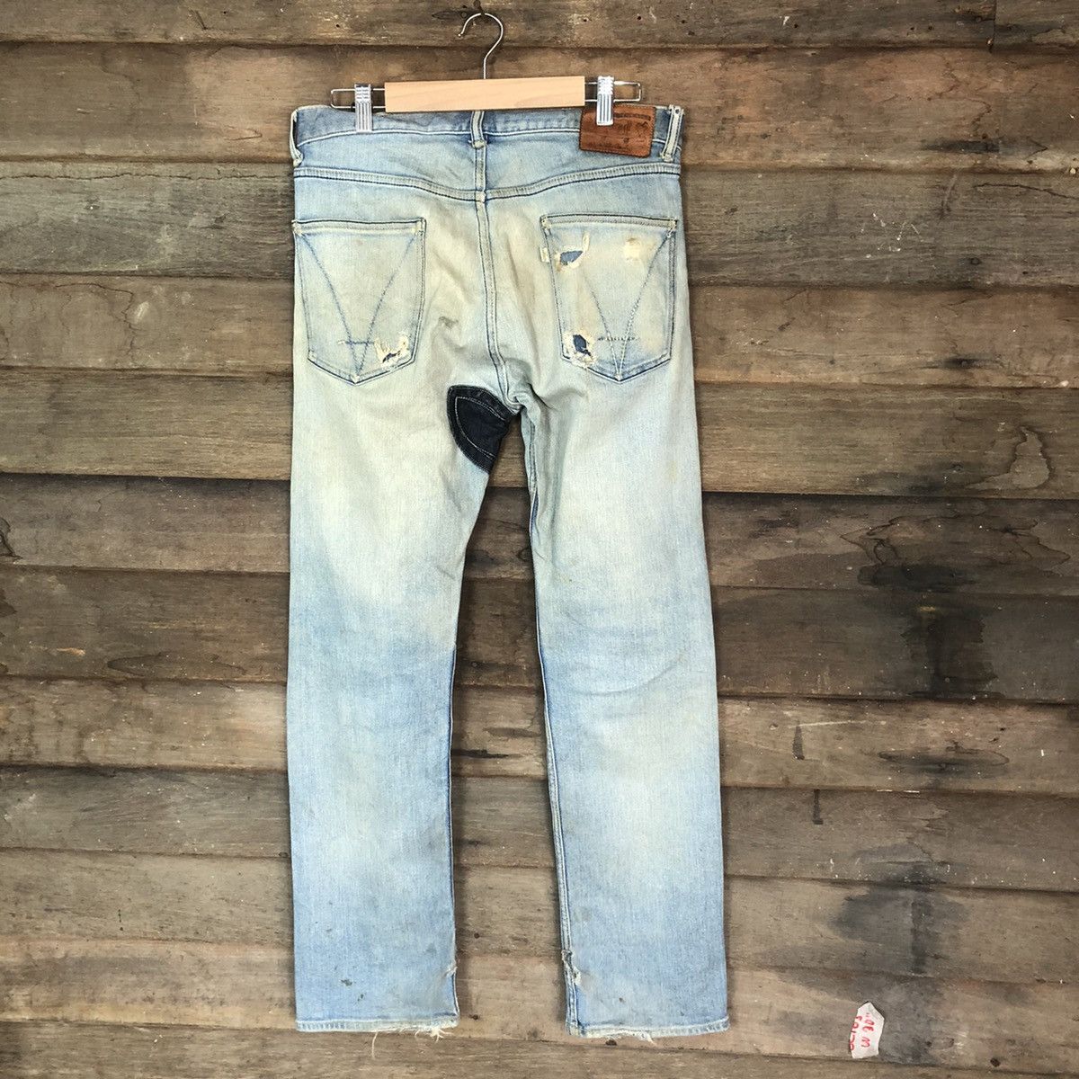 Japanese Brand Japan distressed patchwork Blue Denim Pants #5097 Size US 31 - 11 Thumbnail