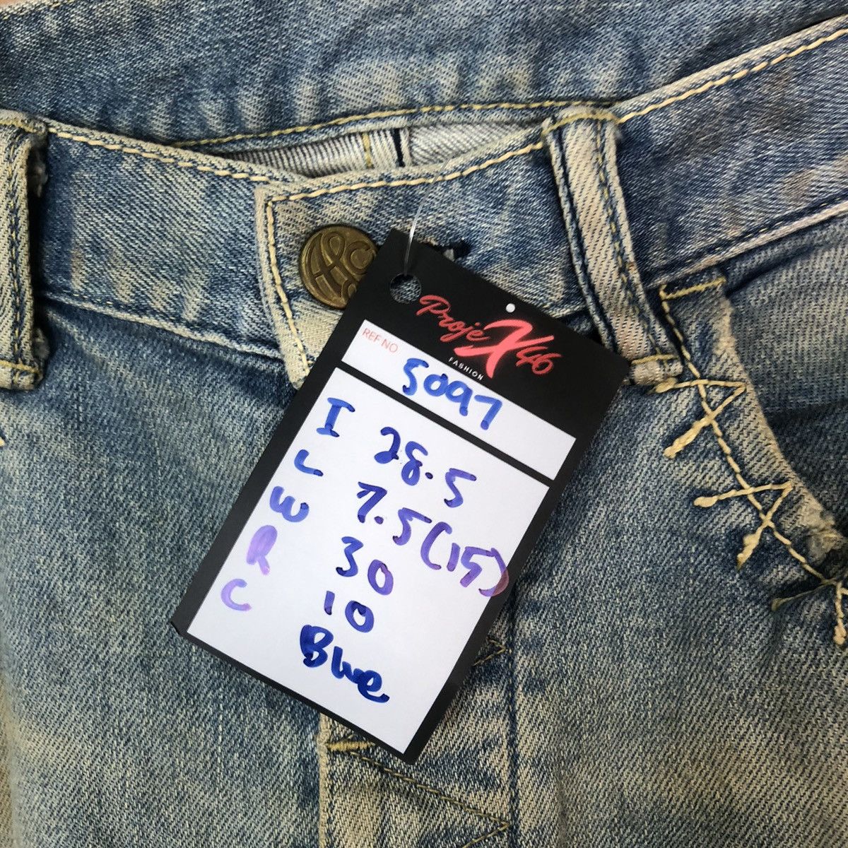 Japanese Brand Japan distressed patchwork Blue Denim Pants #5097 Size US 31 - 10 Thumbnail