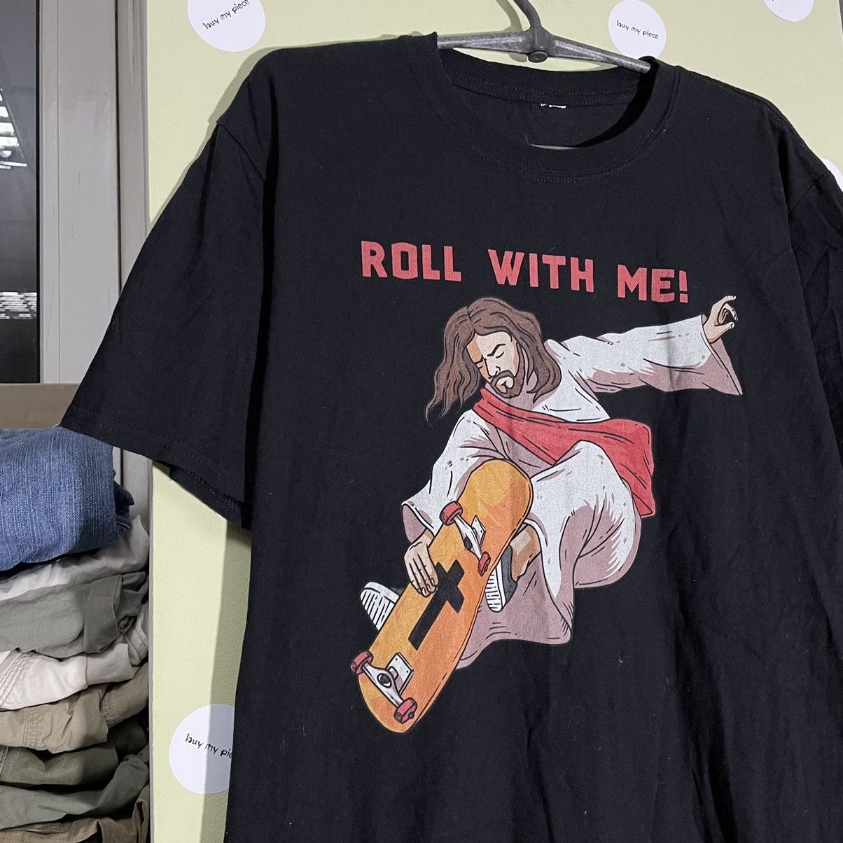 Vintage Vintage 90s Graphic Tee Religion Angel Art Streetwear Slim M Size US M / EU 48-50 / 2 - 2 Thumbnail