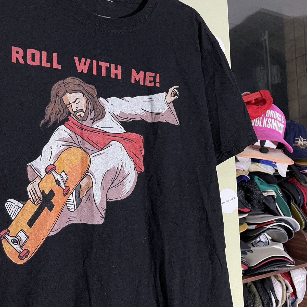 Vintage Vintage 90s Graphic Tee Religion Angel Art Streetwear Slim M Size US M / EU 48-50 / 2 - 4 Thumbnail
