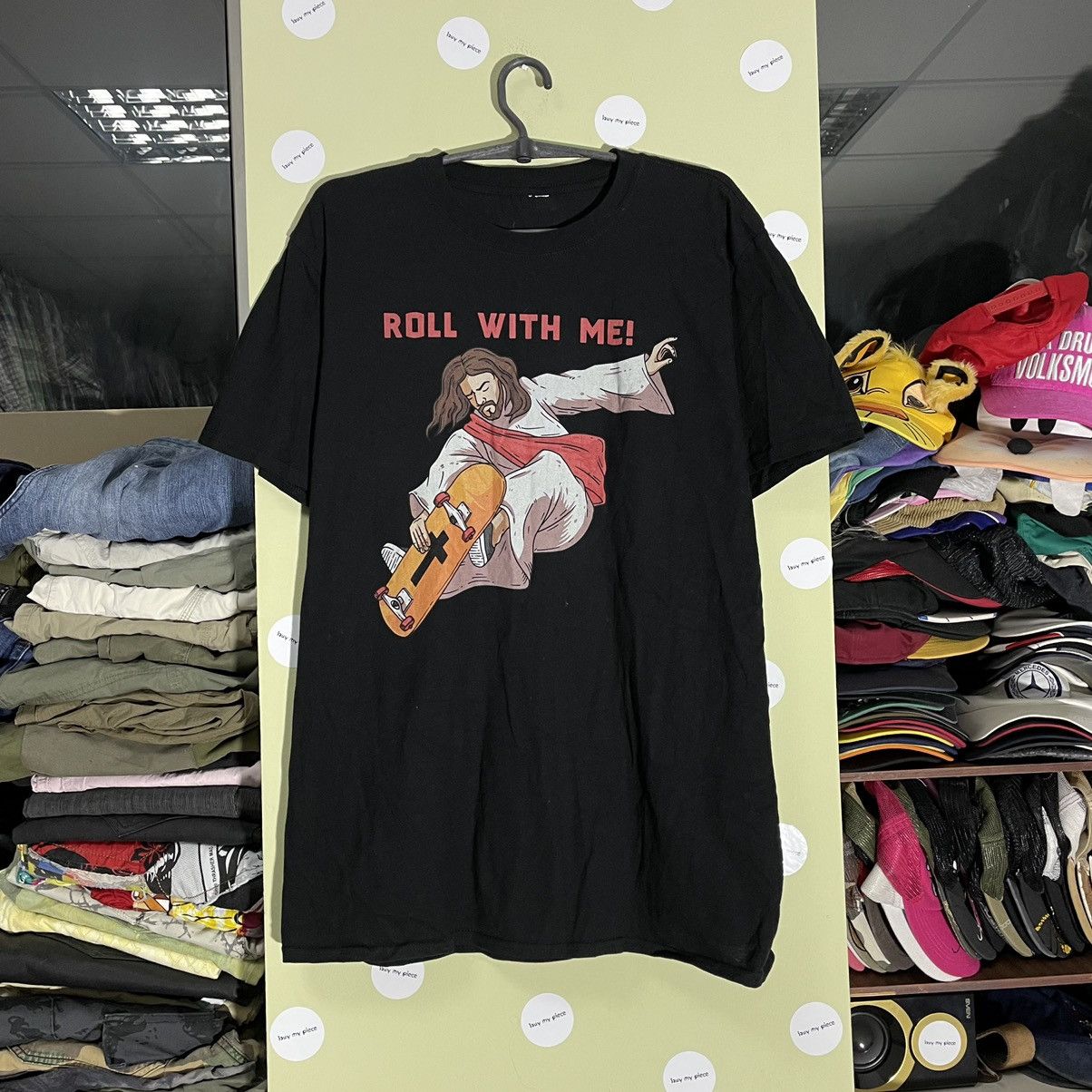 Vintage Vintage 90s Graphic Tee Religion Angel Art Streetwear Slim M Size US M / EU 48-50 / 2 - 1 Thumbnail