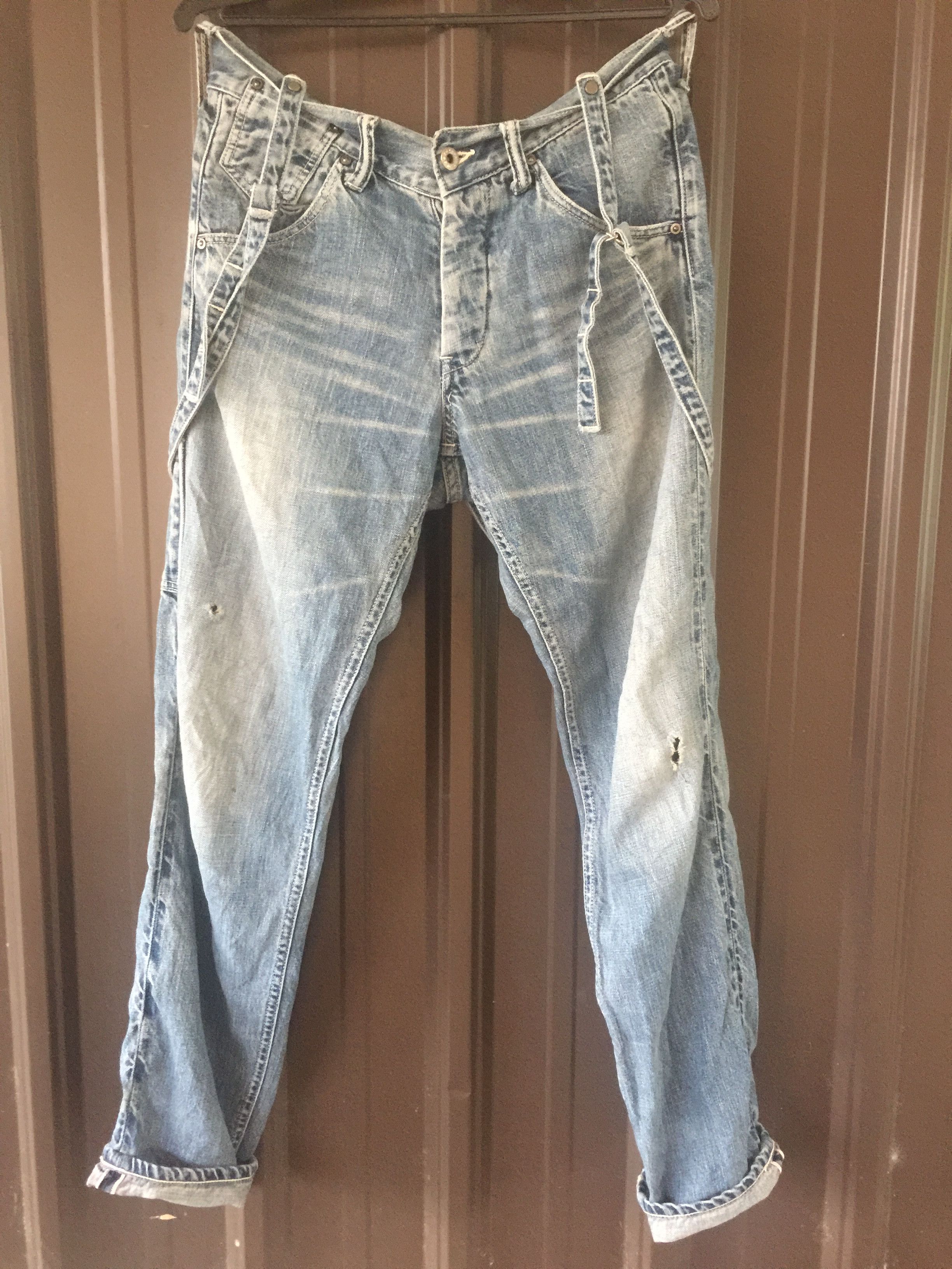 image of Distressed Denim John Bull Distressed Selvedge Punk Denim Jeans in Blue, Men's (Size 30)