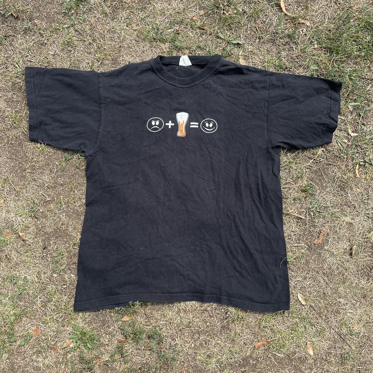 Vintage Vintage 90s Graphic Tee Drink Beer Vodka Humor Art Black M Size US M / EU 48-50 / 2 - 1 Thumbnail