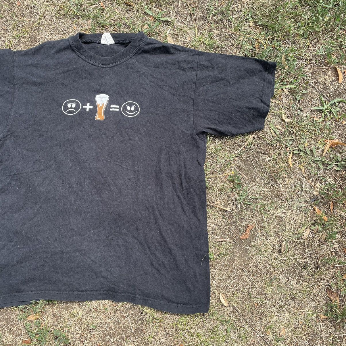 Vintage Vintage 90s Graphic Tee Drink Beer Vodka Humor Art Black M Size US M / EU 48-50 / 2 - 2 Thumbnail