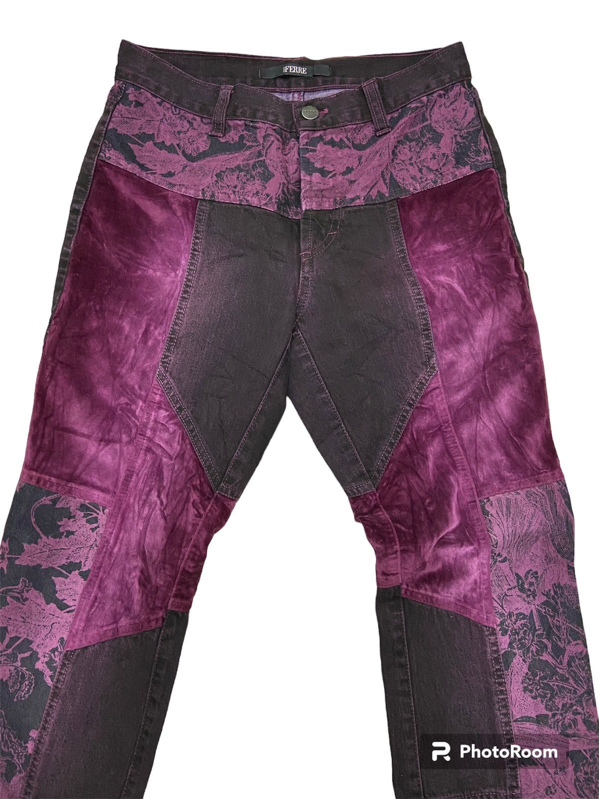 Gianfranco Ferre Ferre velvet patchwork floral pants Size 28" / US 6 / IT 42 - 2 Thumbnail