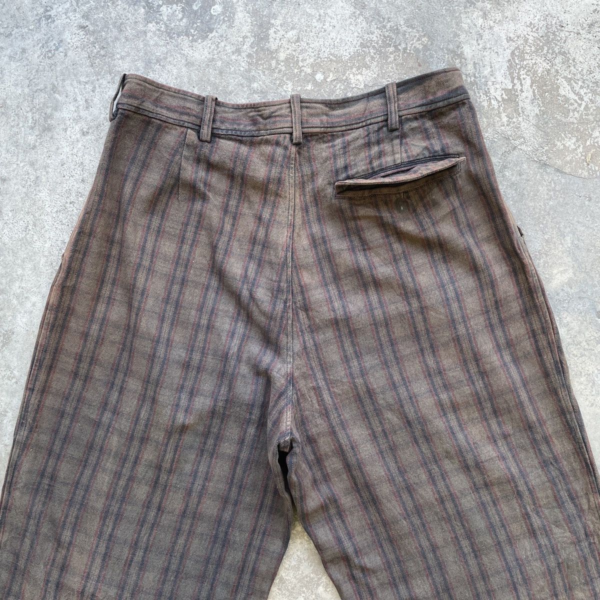 Japanese Brand Vintage BELFE GREEN Striped Trousers Chinos Faded Pants Size US 33 - 10 Thumbnail