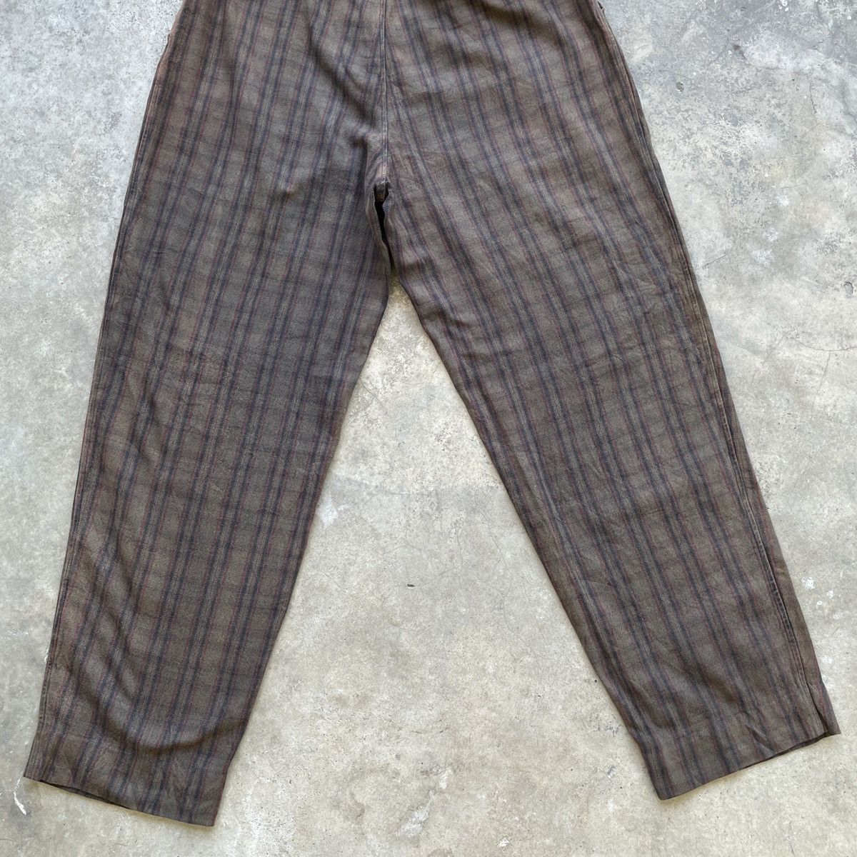 Japanese Brand Vintage BELFE GREEN Striped Trousers Chinos Faded Pants Size US 33 - 11 Thumbnail