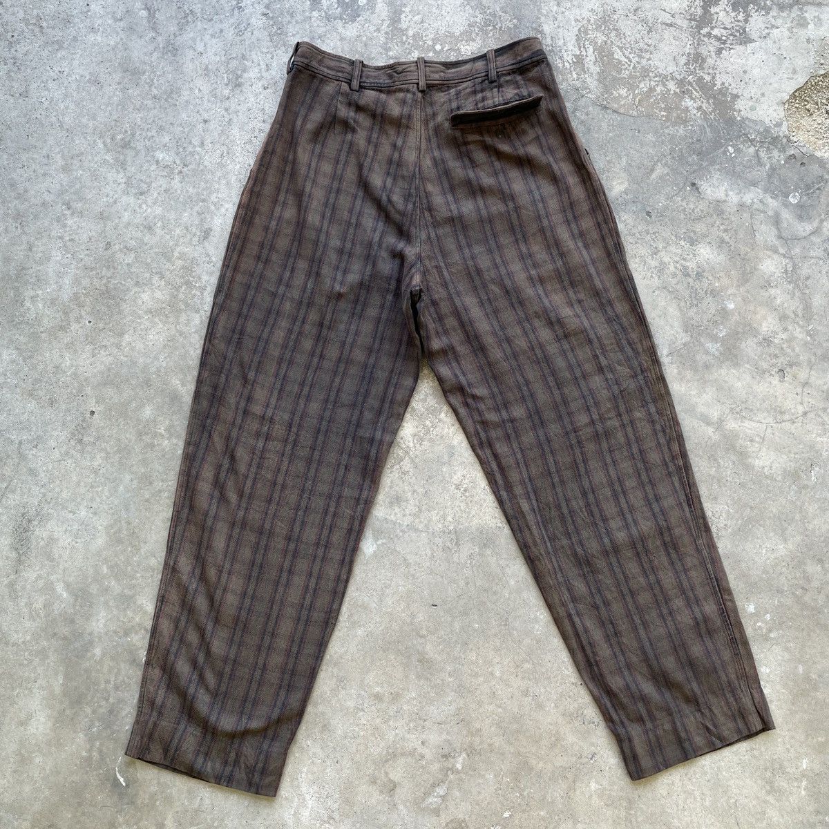 Japanese Brand Vintage BELFE GREEN Striped Trousers Chinos Faded Pants Size US 33 - 12 Thumbnail