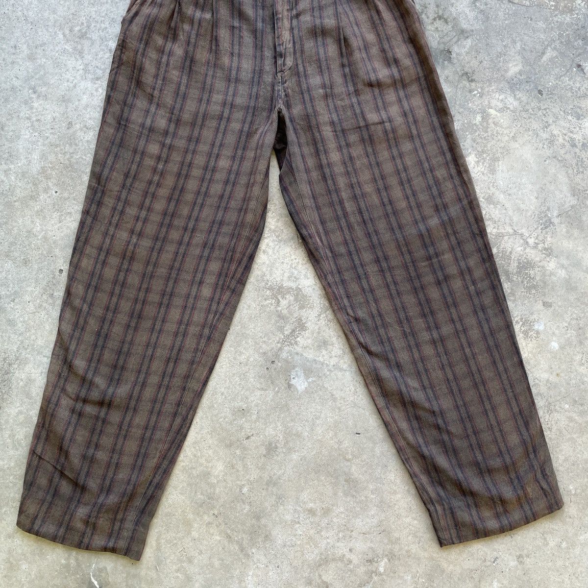 Japanese Brand Vintage BELFE GREEN Striped Trousers Chinos Faded Pants Size US 33 - 5 Thumbnail