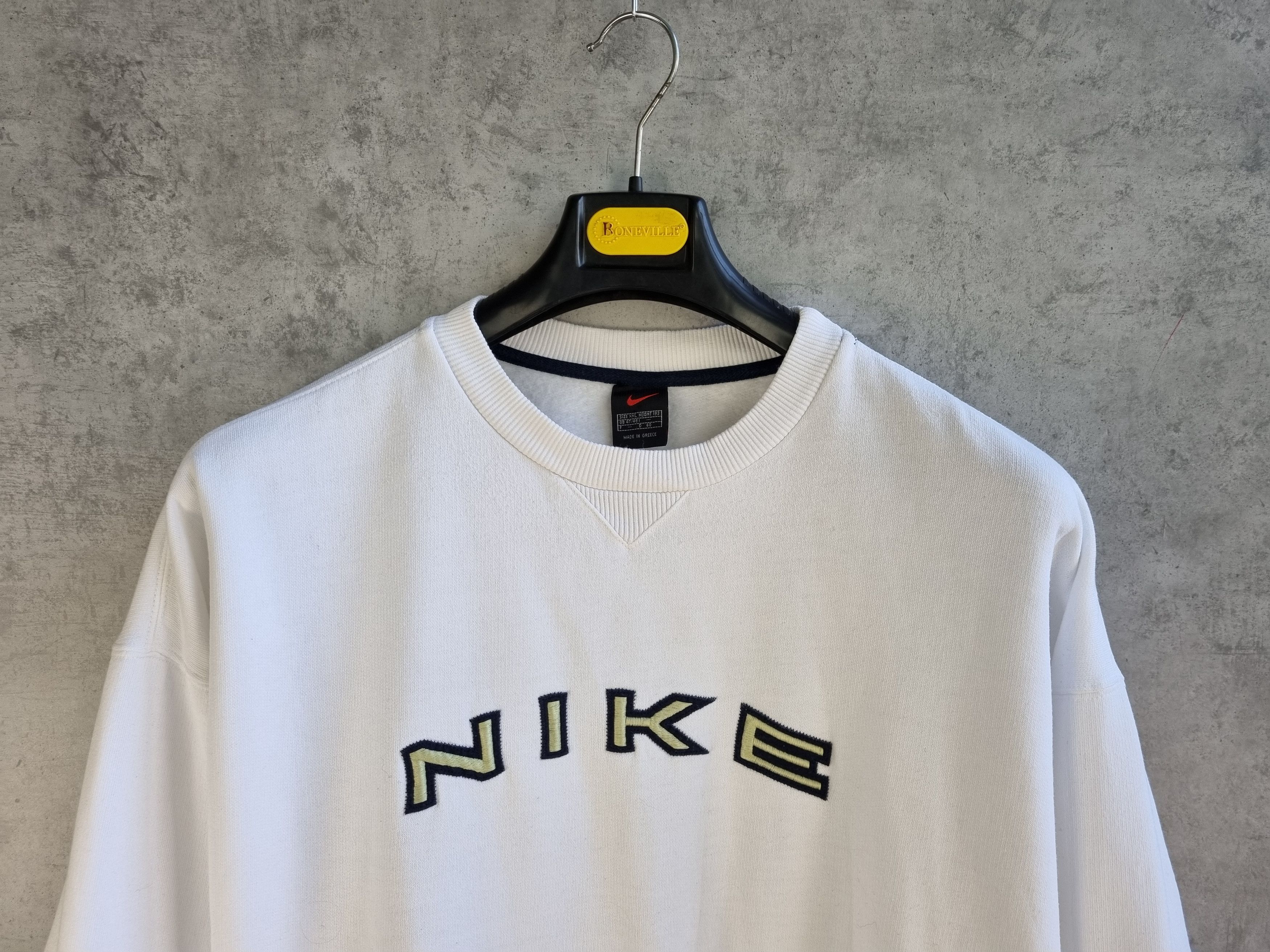 Nike × Vintage 90s NIKE Spell out Big Logo Oversize Vintage Sweatshirts Size US XL / EU 56 / 4 - 4 Thumbnail