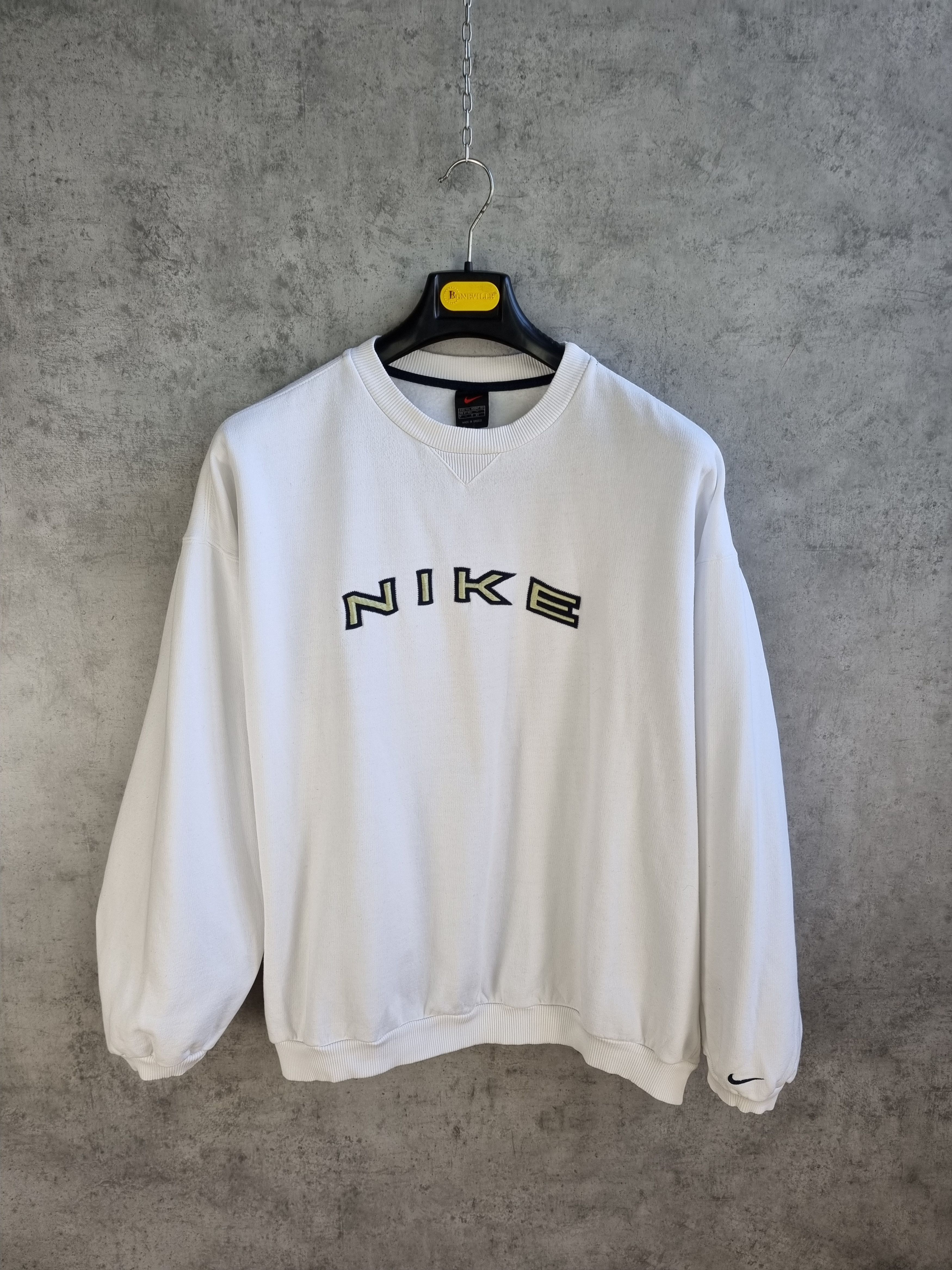 Nike × Vintage 90s NIKE Spell out Big Logo Oversize Vintage Sweatshirts Size US XL / EU 56 / 4 - 2 Thumbnail