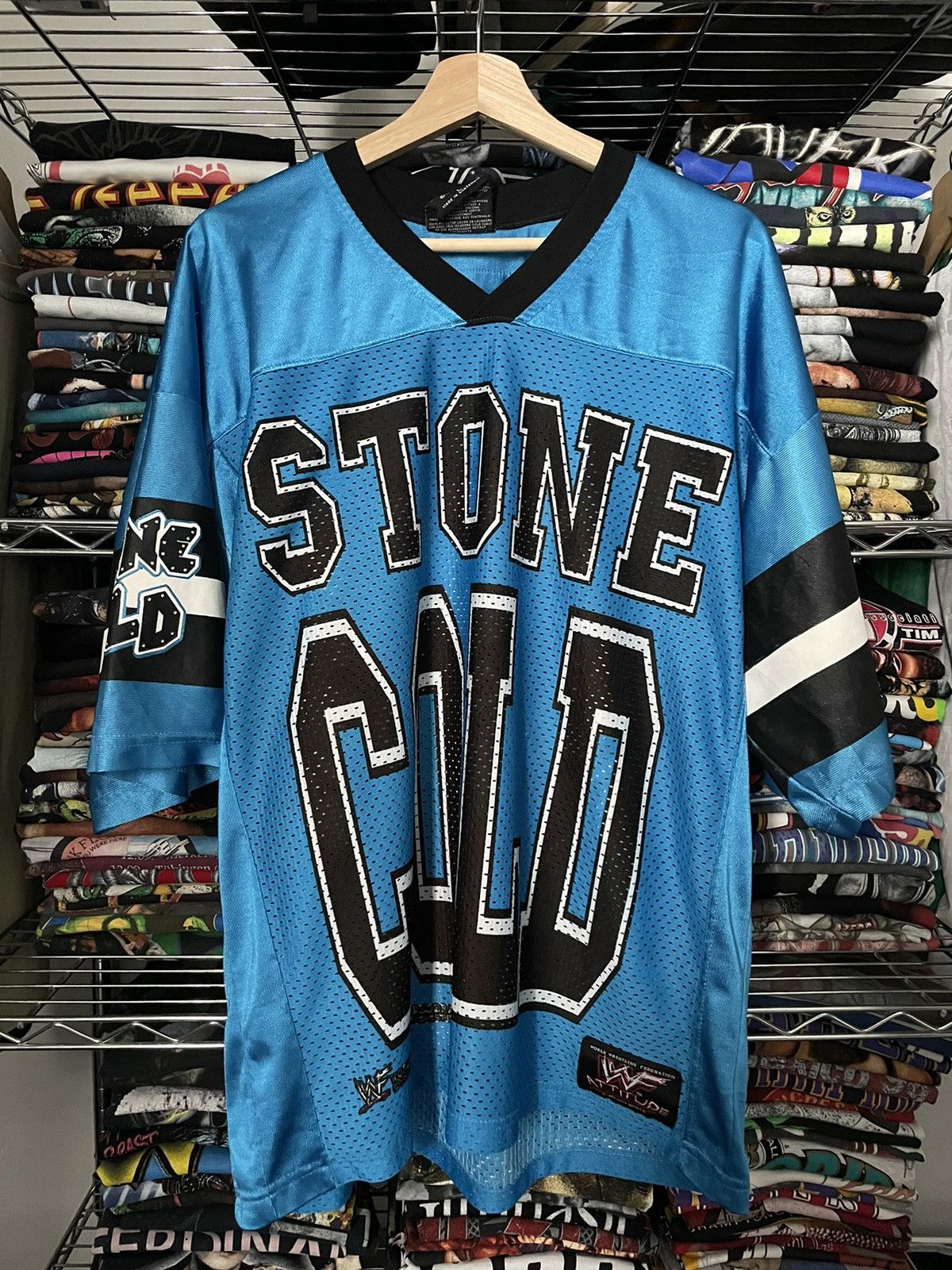 Vintage 1999 WWF Attitude STEVE AUSTIN Stone Cold (XL) Wrestling Baseball  Jersey