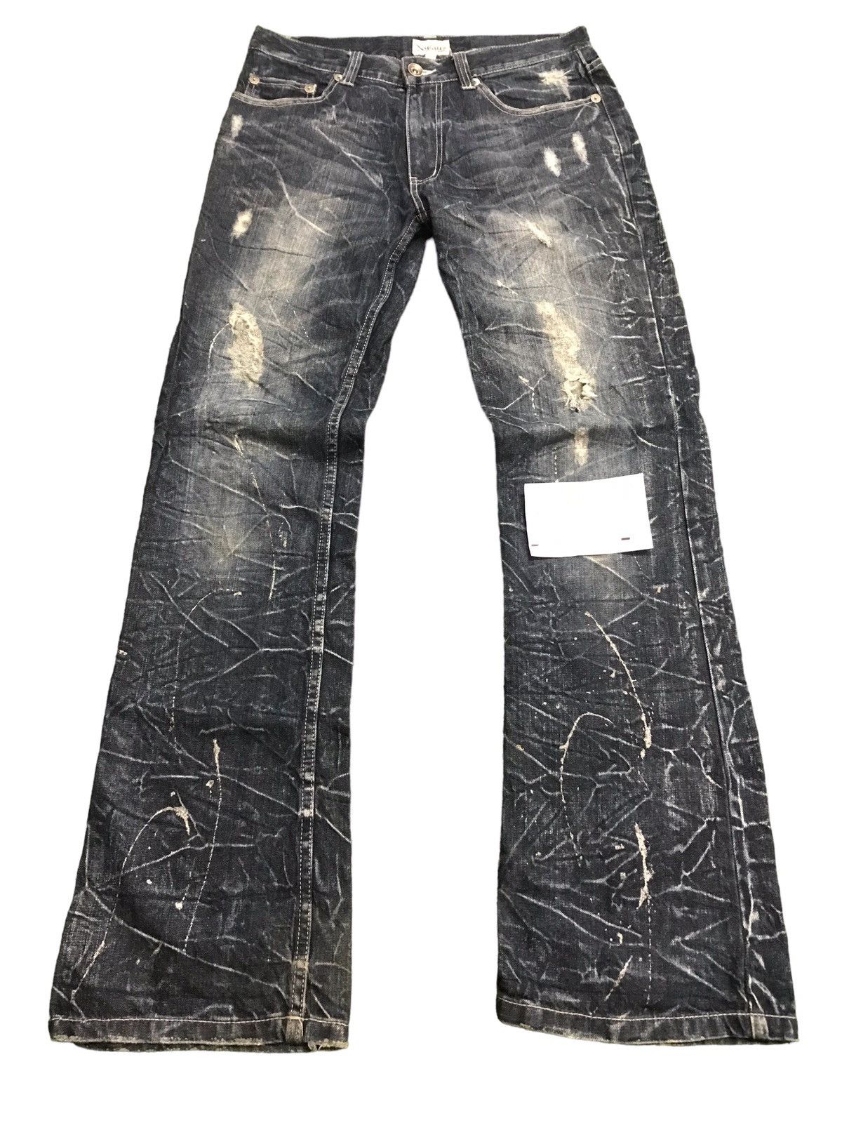 Japanese Brand × Vintage Vintage Japanese Nylaus Paint Splatter Distressed Jeans Size US 32 / EU 48 - 1 Thumbnail