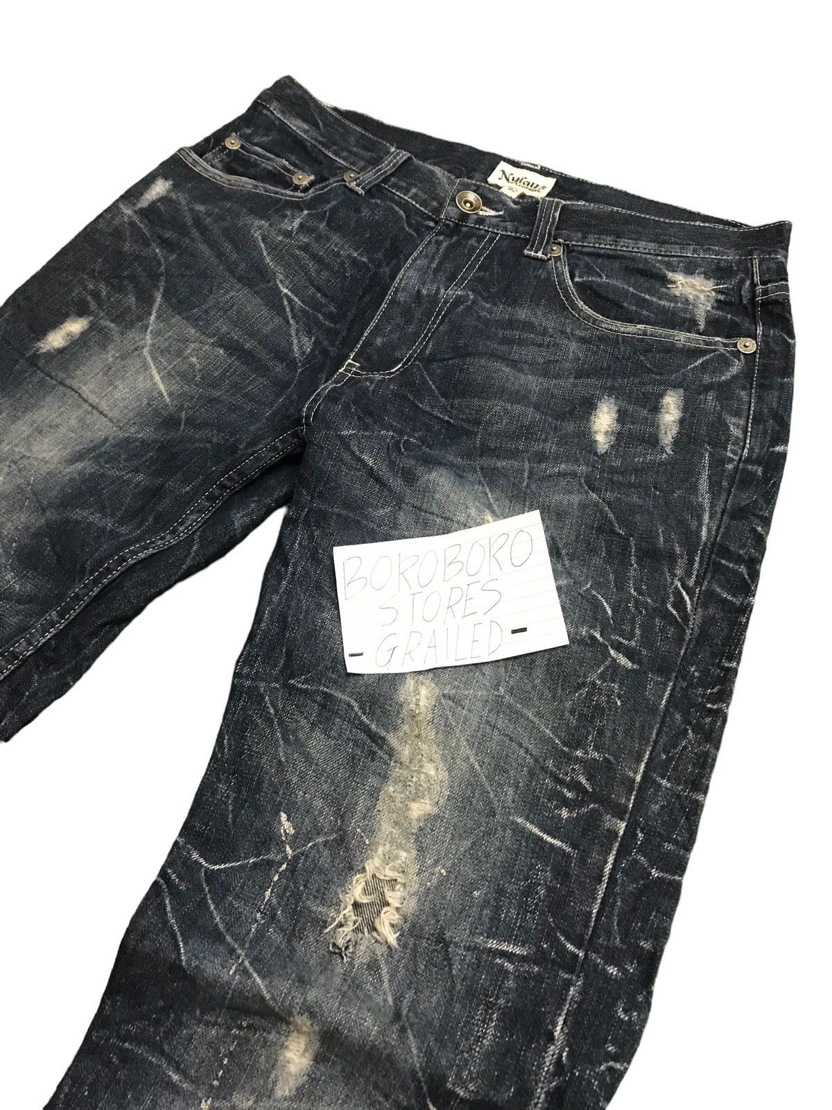 Japanese Brand × Vintage Vintage Japanese Nylaus Paint Splatter Distressed Jeans Size US 32 / EU 48 - 4 Thumbnail