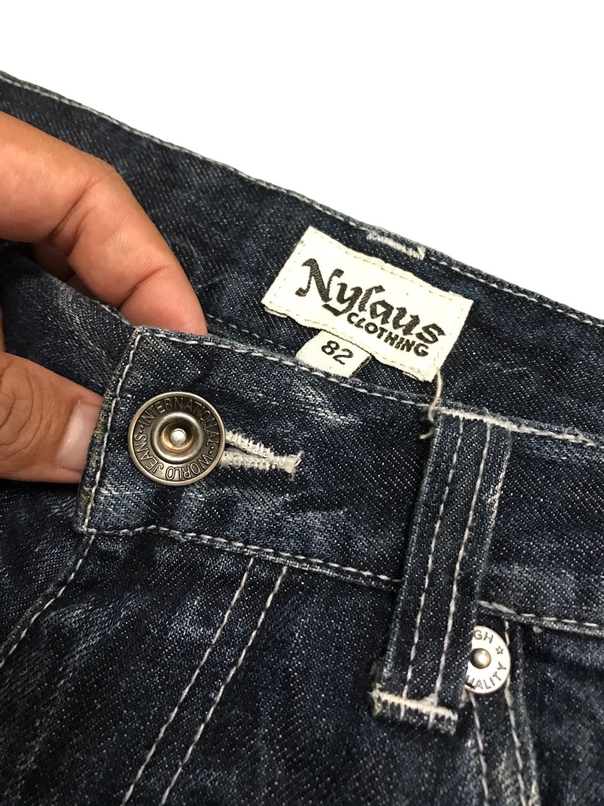 Japanese Brand × Vintage Vintage Japanese Nylaus Paint Splatter Distressed Jeans Size US 32 / EU 48 - 5 Thumbnail
