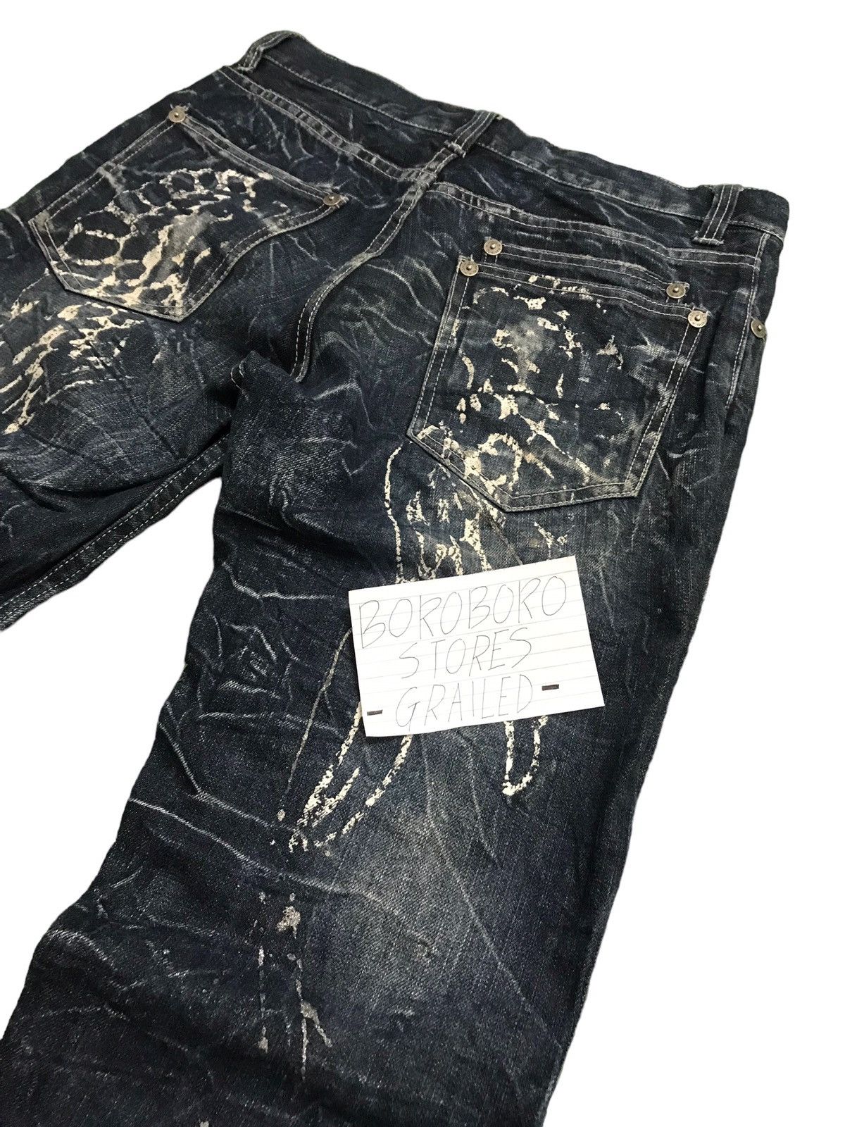 Japanese Brand × Vintage Vintage Japanese Nylaus Paint Splatter Distressed Jeans Size US 32 / EU 48 - 11 Thumbnail