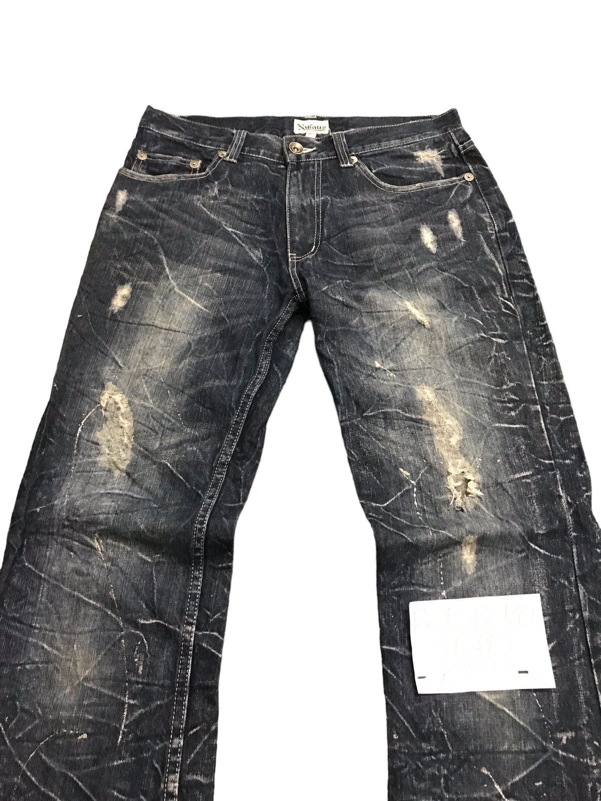 Japanese Brand × Vintage Vintage Japanese Nylaus Paint Splatter Distressed Jeans Size US 32 / EU 48 - 2 Thumbnail