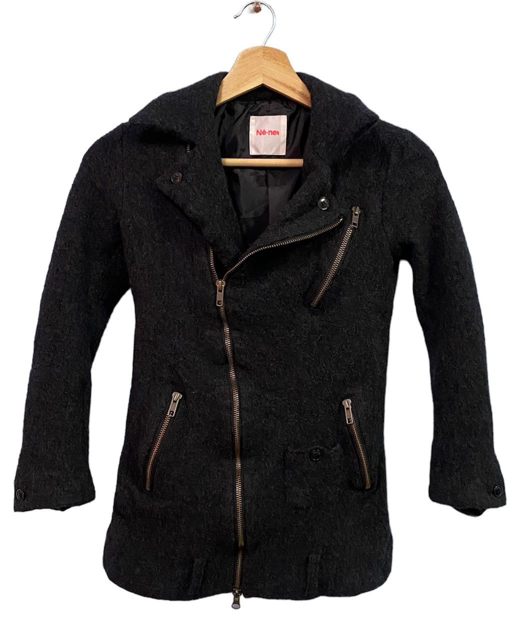 NE-NET by Issey Miyake Double Collar Punk Style Wool Jacket