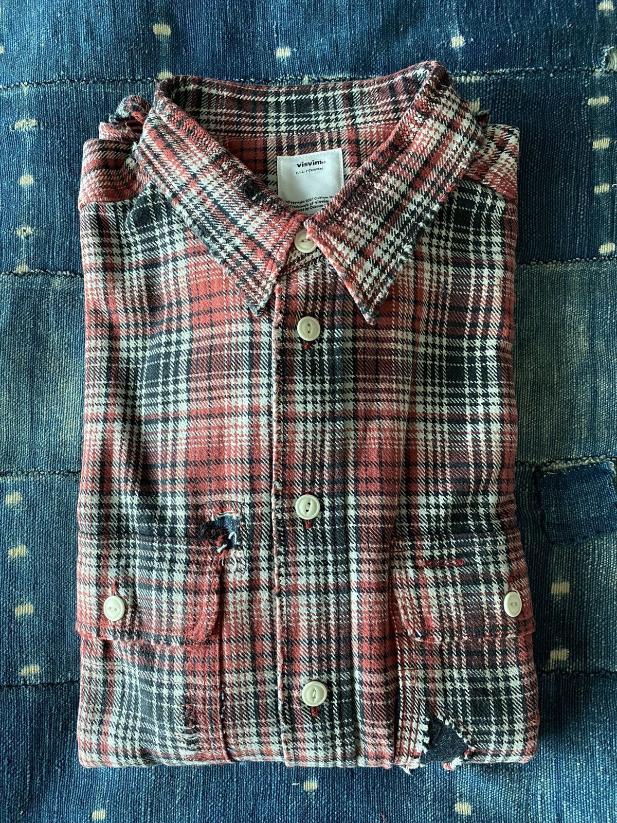 Visvim Lumber Shirt L/S Crash (Indigo Ck) Size US L / EU 52-54 / 3 - 1 Thumbnail