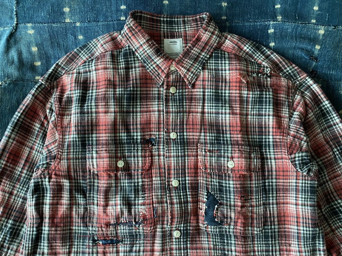 Visvim Lumber Shirt L/S Crash (Indigo Ck) Size US L / EU 52-54 / 3 - 3 Thumbnail