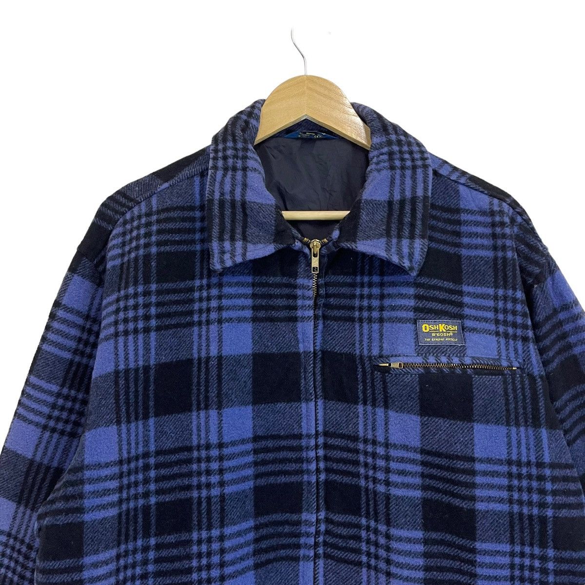Flannel × Oshkosh × Vintage Vintage Oshkosh B’Gosh Blue Checkered Plaid Wool Jacket Size US L / EU 52-54 / 3 - 4 Thumbnail
