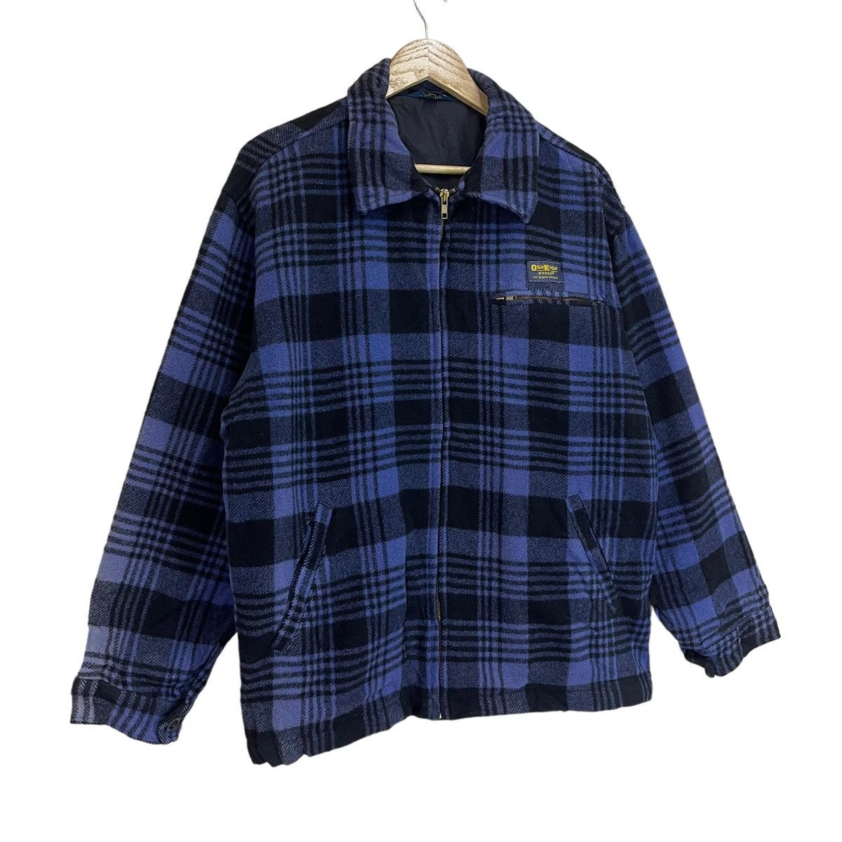 Flannel × Oshkosh × Vintage Vintage Oshkosh B’Gosh Blue Checkered Plaid Wool Jacket Size US L / EU 52-54 / 3 - 2 Thumbnail