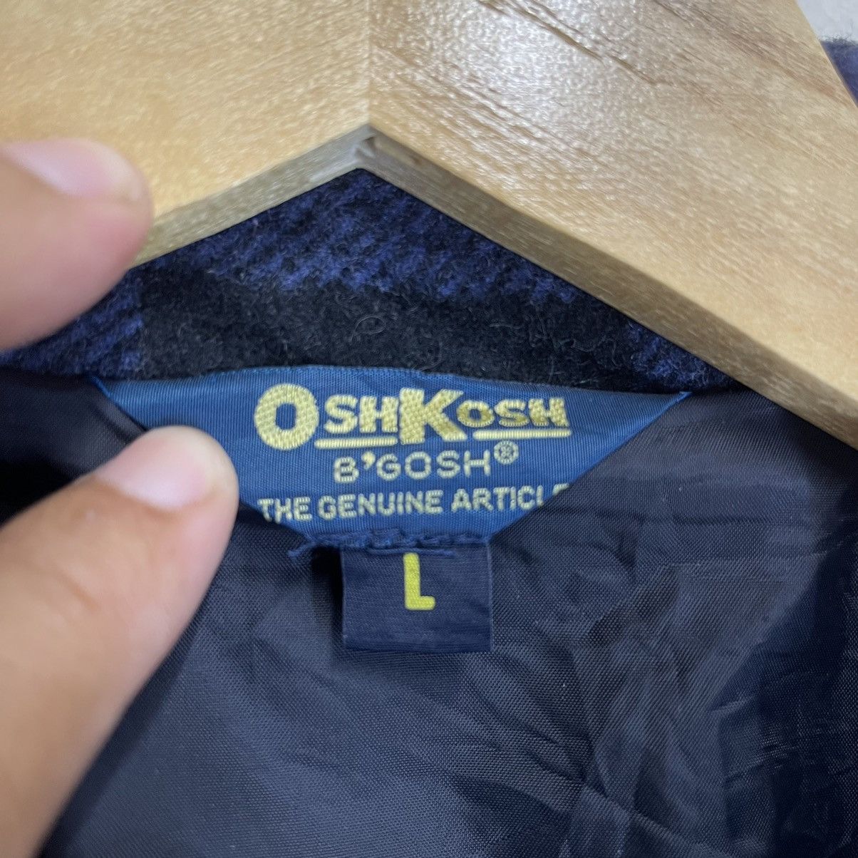 Flannel × Oshkosh × Vintage Vintage Oshkosh B’Gosh Blue Checkered Plaid Wool Jacket Size US L / EU 52-54 / 3 - 10 Thumbnail