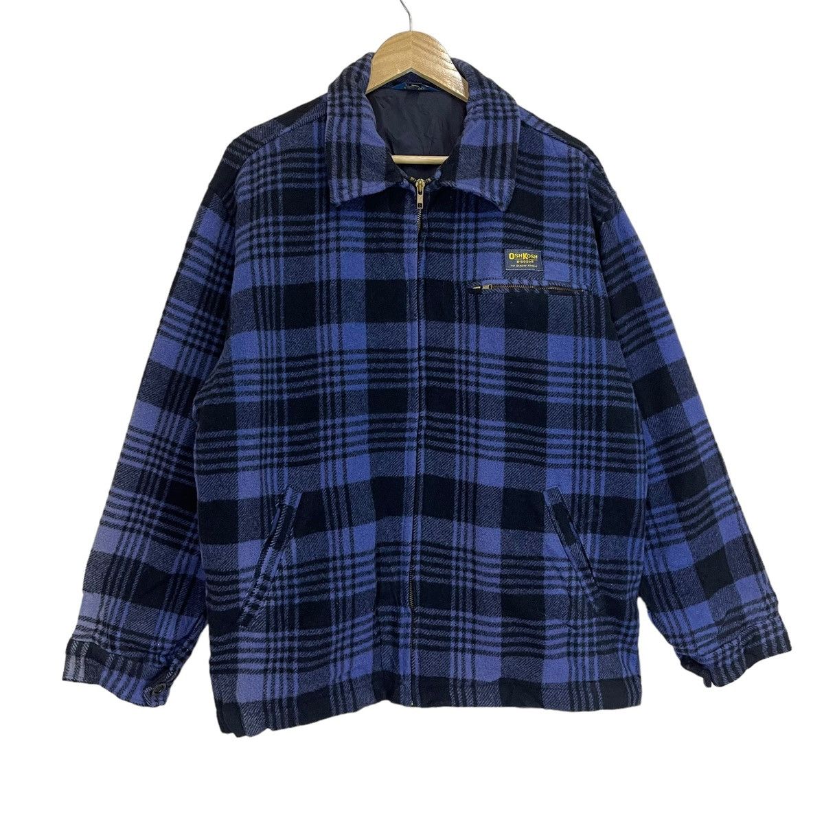 Flannel × Oshkosh × Vintage Vintage Oshkosh B’Gosh Blue Checkered Plaid Wool Jacket Size US L / EU 52-54 / 3 - 1 Thumbnail