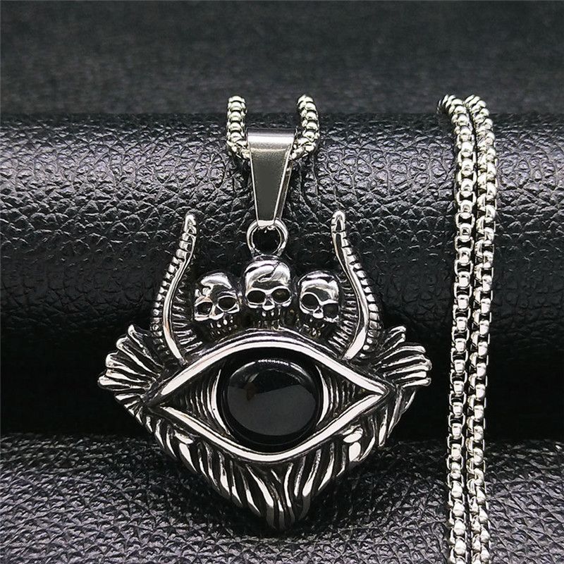 Jewelry Gothic Satan Eyes Chain Necklaces Size ONE SIZE - 4 Thumbnail