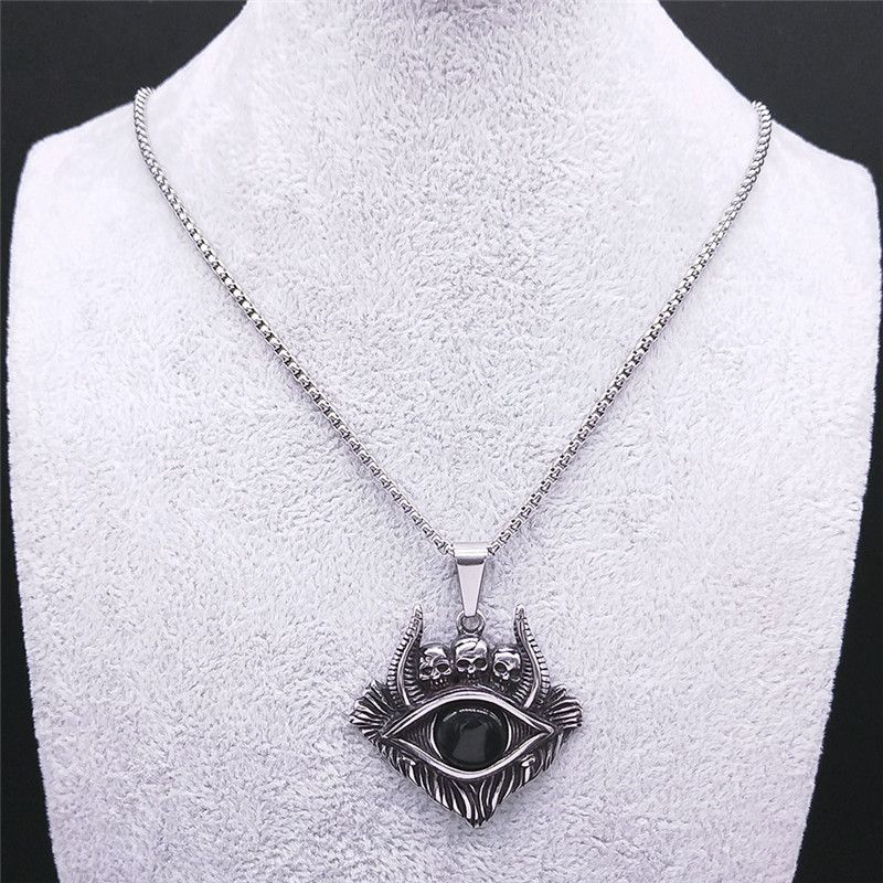 Jewelry Gothic Satan Eyes Chain Necklaces Size ONE SIZE - 3 Thumbnail