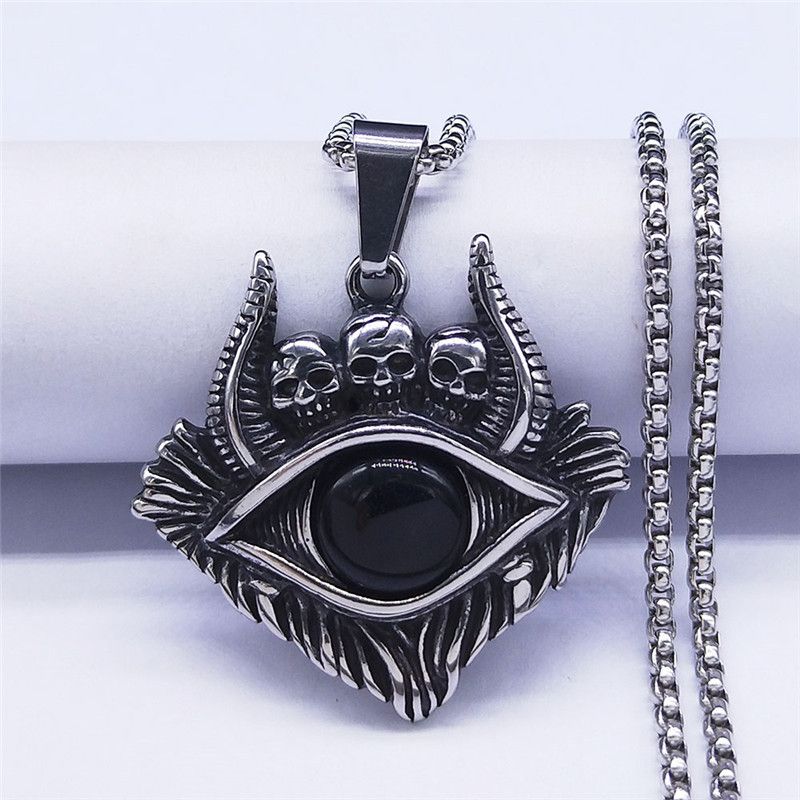 Jewelry Gothic Satan Eyes Chain Necklaces Size ONE SIZE - 5 Thumbnail
