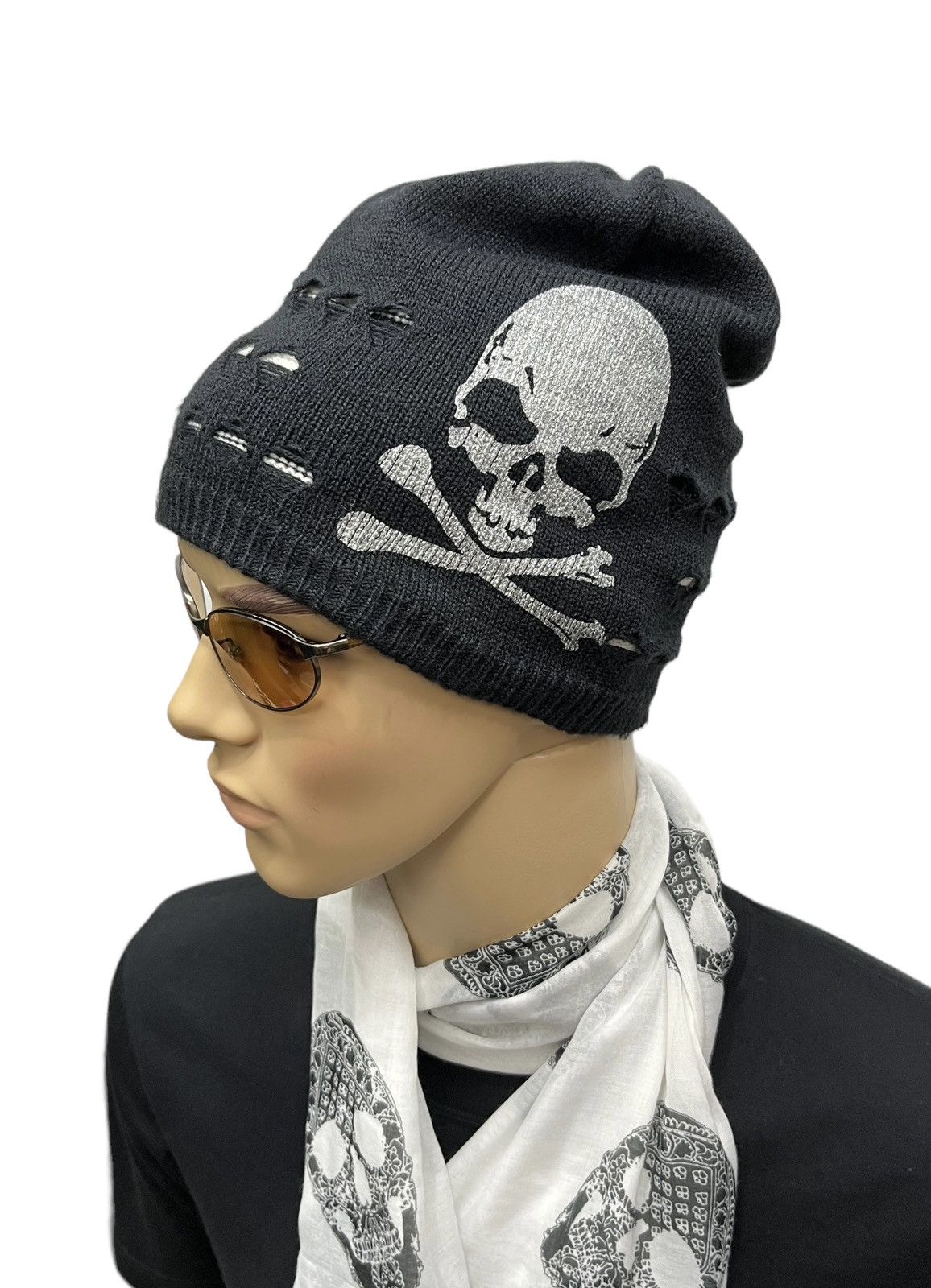 Seditionaries SICK💀PRISONER STRIPES REVERSIBLE BEANIE SKULL PUNK GOTHIC💥 Size ONE SIZE - 4 Thumbnail