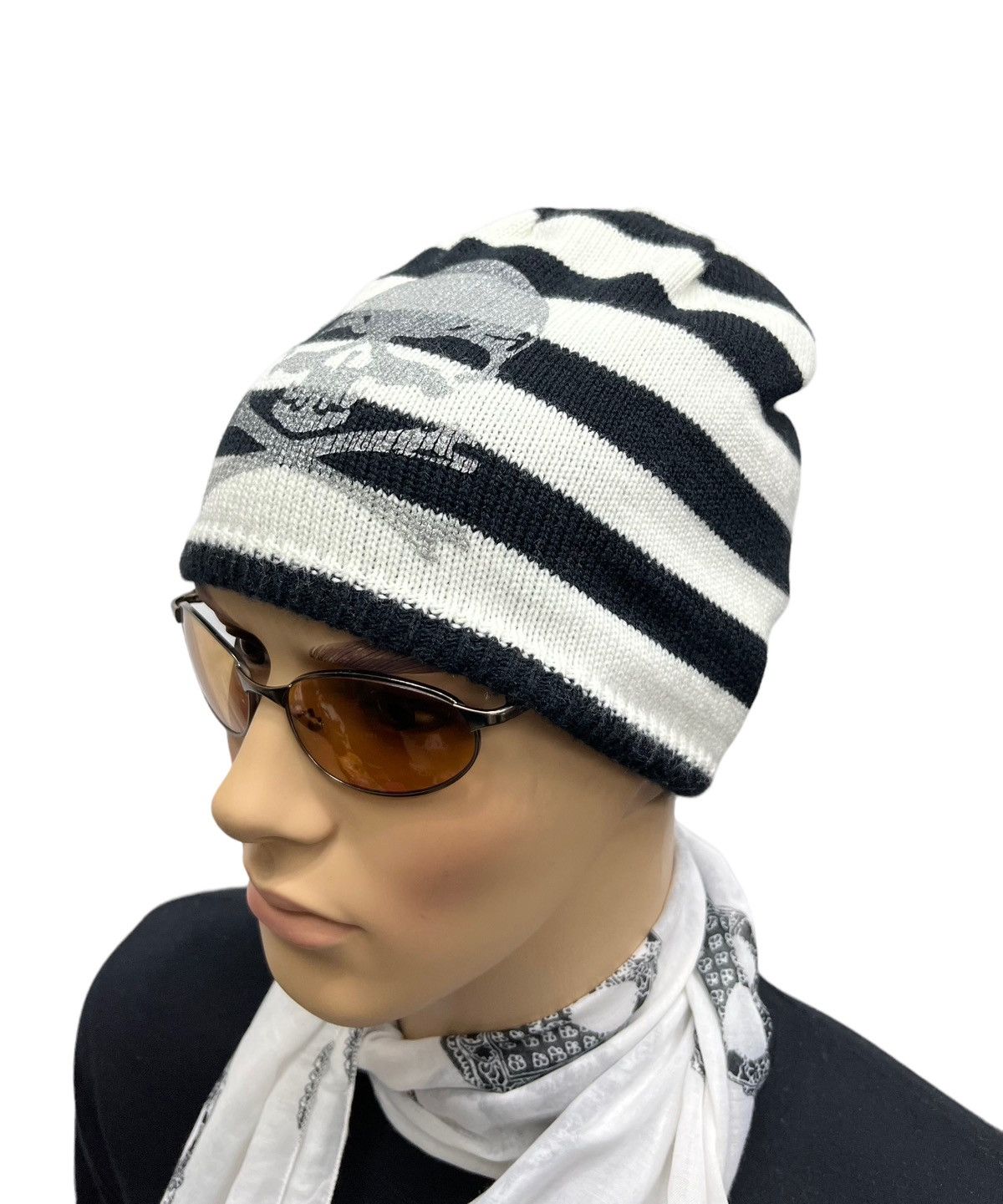 Seditionaries SICK💀PRISONER STRIPES REVERSIBLE BEANIE SKULL PUNK GOTHIC💥 Size ONE SIZE - 5 Thumbnail