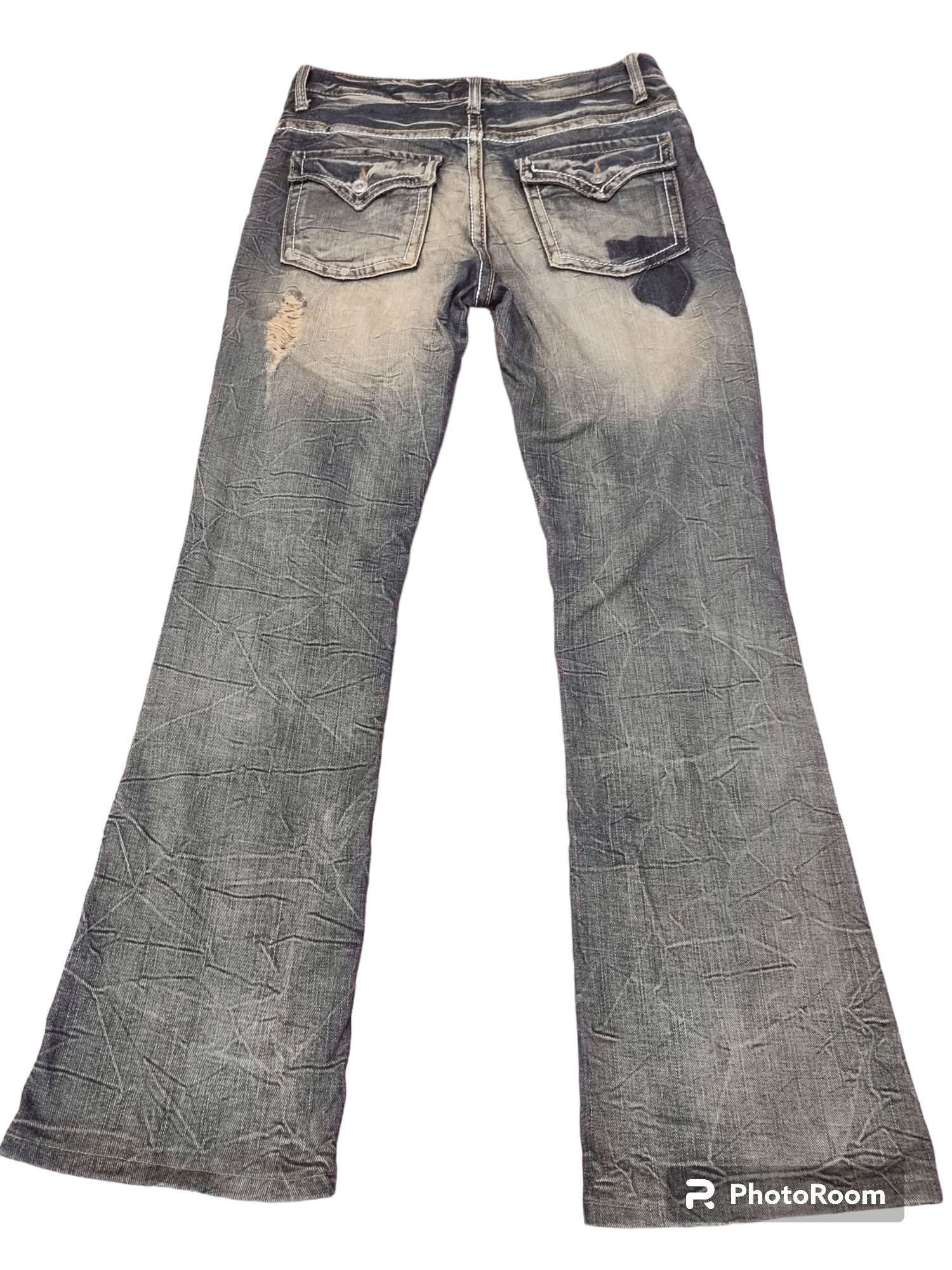 If Six Was Nine Rare!! Hysteric Distressed Flare Jeans Size US 31 - 3 Thumbnail