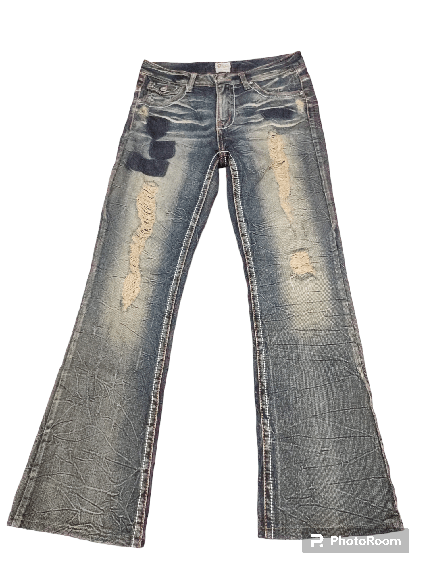 If Six Was Nine Rare!! Hysteric Distressed Flare Jeans Size US 31 - 2 Thumbnail