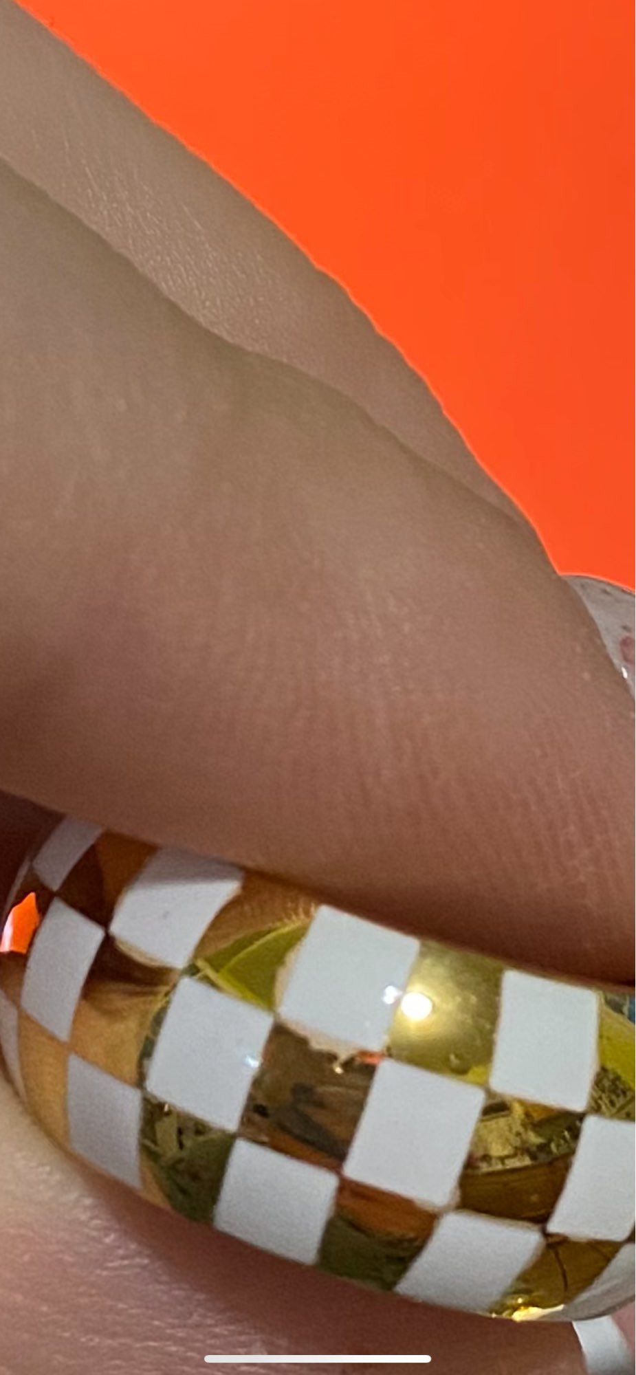 Jewelry Checkered Round Enamel Rings Size ONE SIZE - 2 Thumbnail