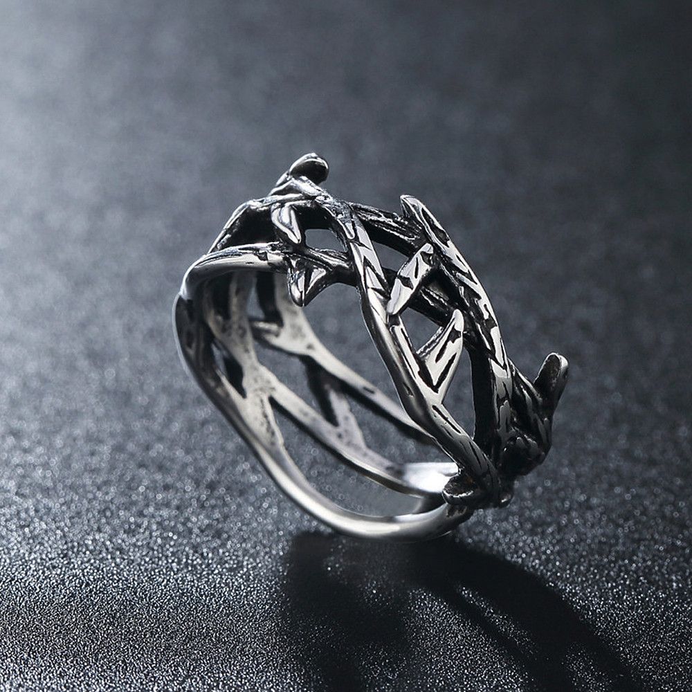 Jewelry Olive Branch Thorns Biker Ring Size ONE SIZE - 2 Thumbnail