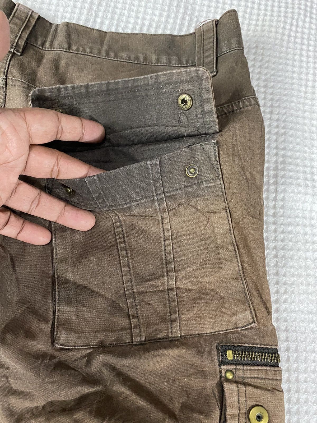 Other 🔥RARE 🔥Klein Plus Homme dual tone Distressed Cargo pant Size US 31 - 17 Thumbnail