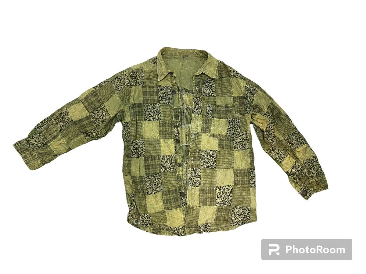 Rare patchwork button up shirt