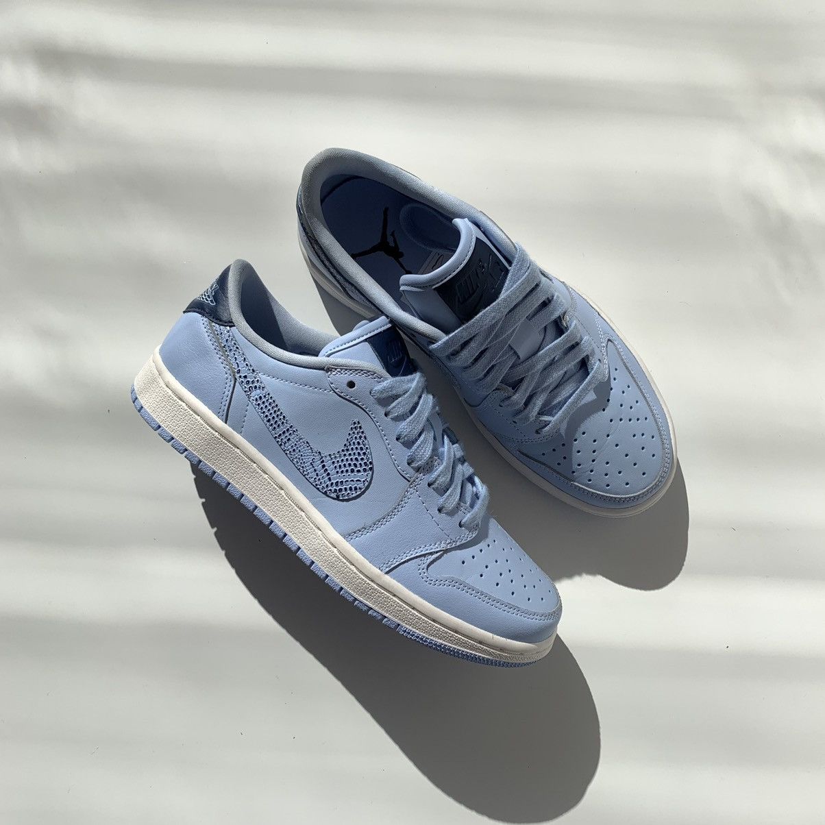 image of Jordan Nike new 2018 Nike Jordan 1 Low Retro Royal Tint Shoes in Royal Tint/Phantom/Navy, Women's (