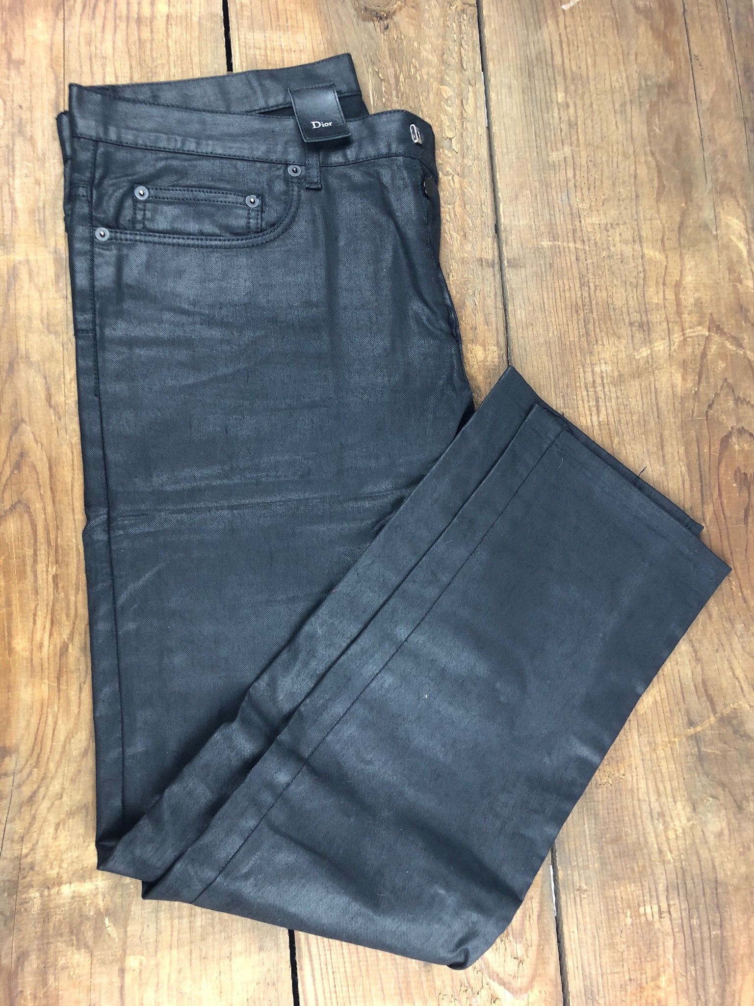 Dior × Hedi Slimane Dior Homme Waxed Black Slim Jeans Hedi Slimane 