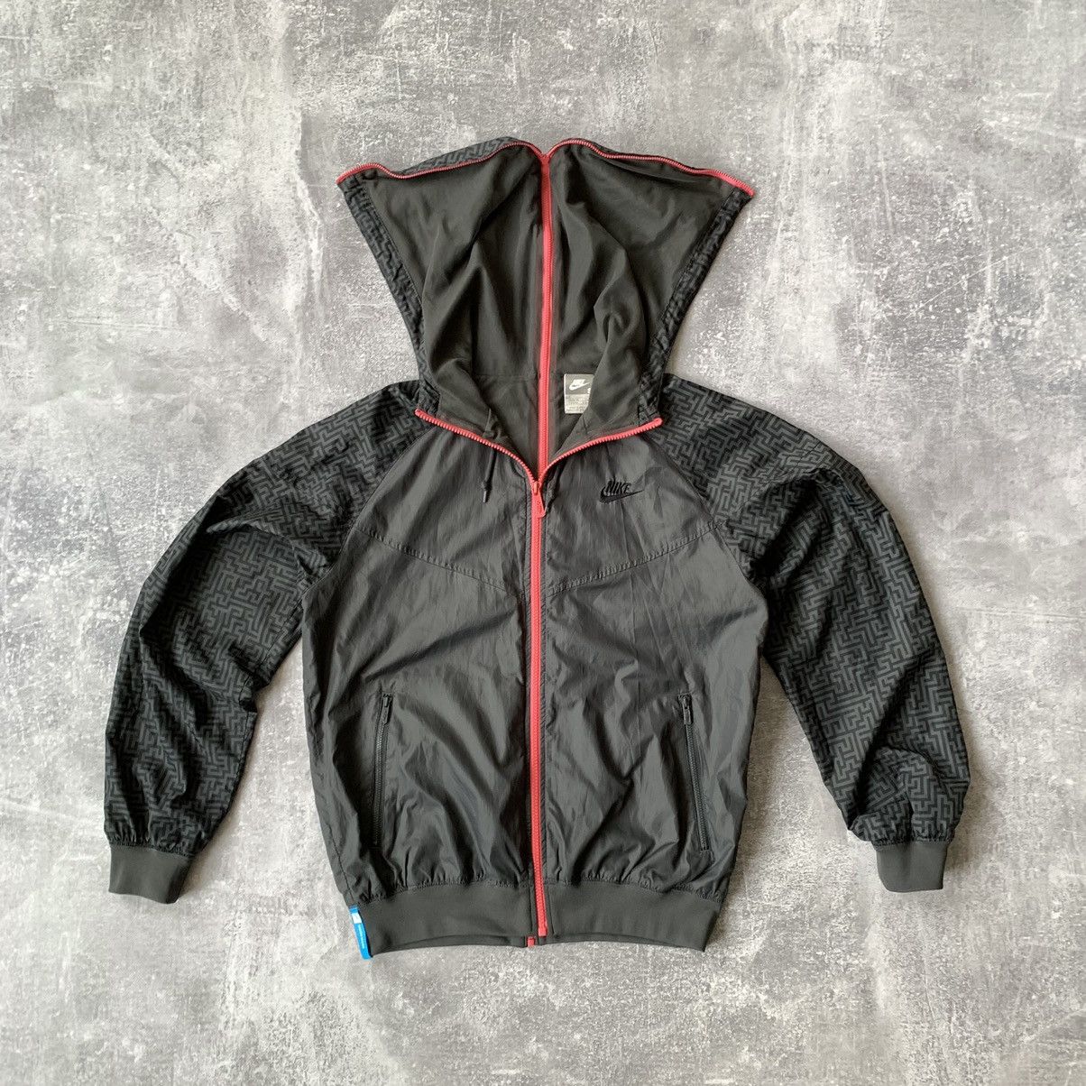 image of 2007 Nike X Wood Wood Double Zip Back Windrunner Jacket in Black Pink, Men's (Size Small)