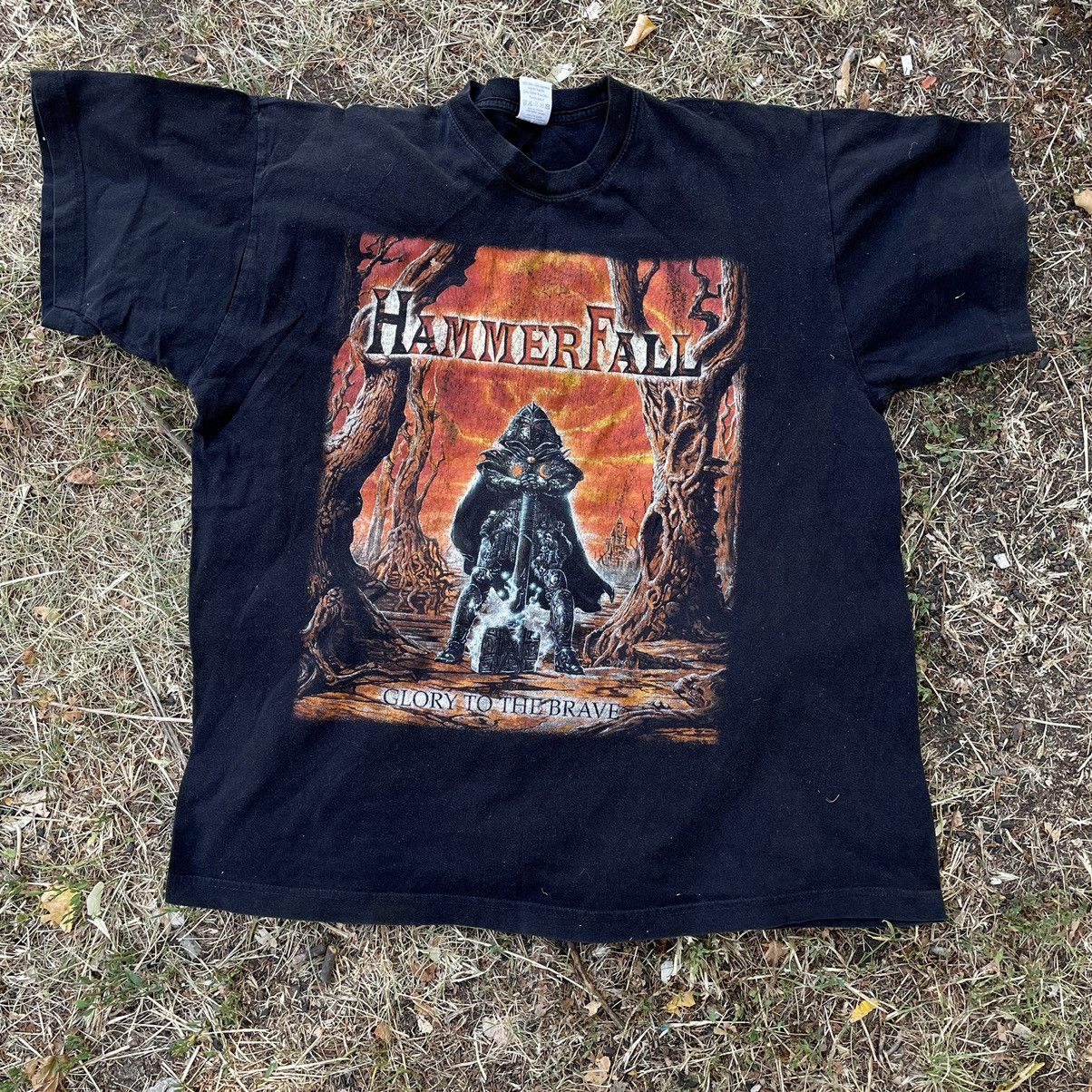 Vintage Vintage 90s Hammerfall Graphic Tee Grunge Dark Metal Slim L Size US L / EU 52-54 / 3 - 1 Thumbnail