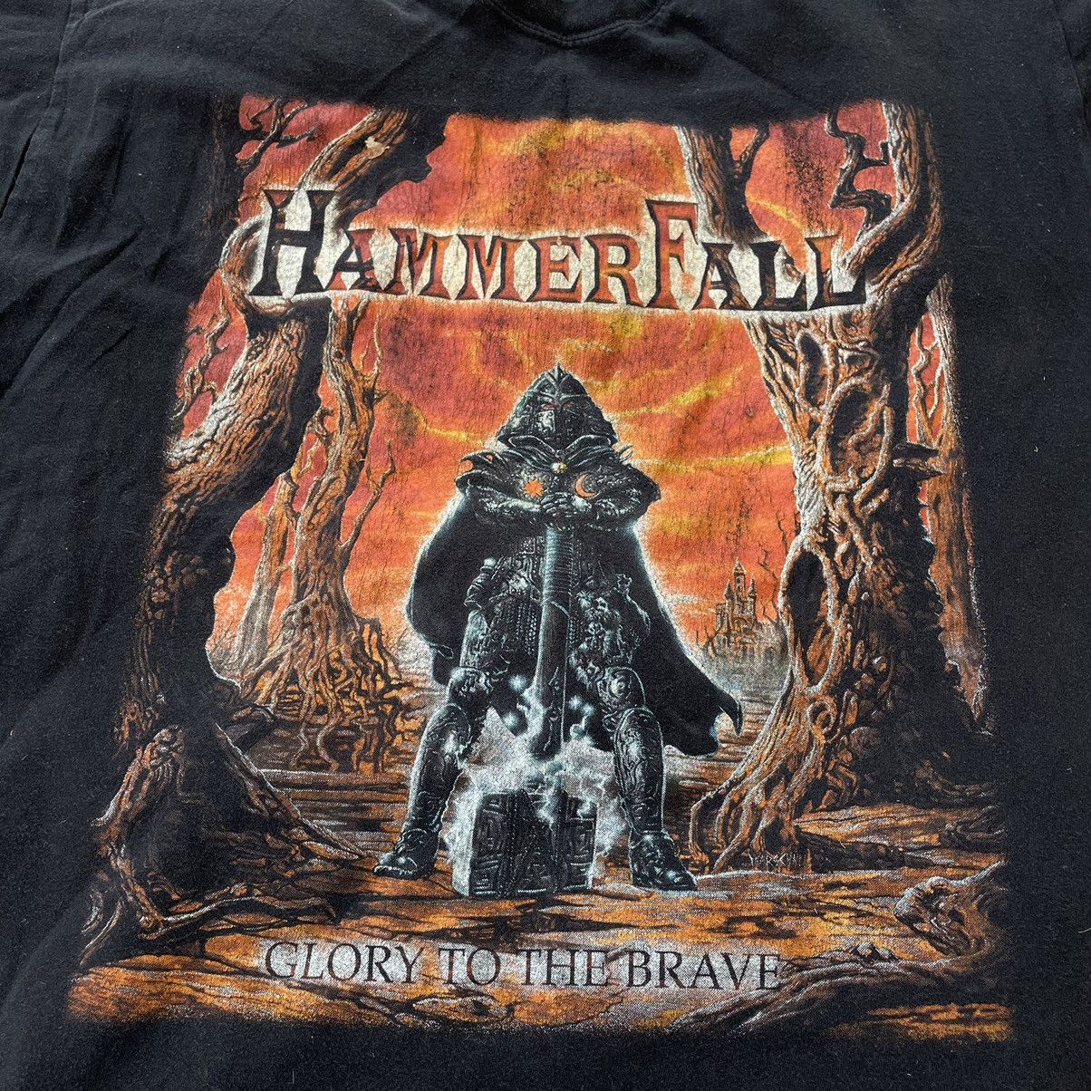 Vintage Vintage 90s Hammerfall Graphic Tee Grunge Dark Metal Slim L Size US L / EU 52-54 / 3 - 4 Thumbnail