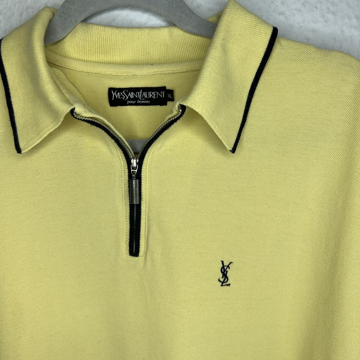 Yves Saint Laurent Vintage Yves Saint Laurent YSL Zip Polo Shirt Tshirt Tee Size US XL / EU 56 / 4 - 4 Thumbnail
