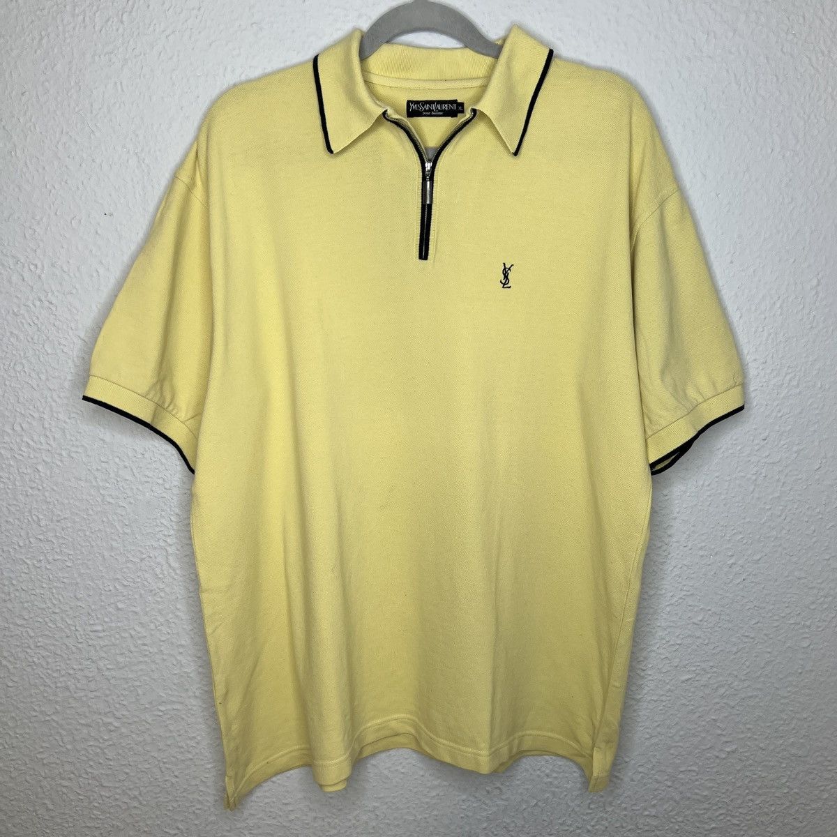 Yves Saint Laurent Vintage Yves Saint Laurent YSL Zip Polo Shirt Tshirt Tee Size US XL / EU 56 / 4 - 1 Thumbnail