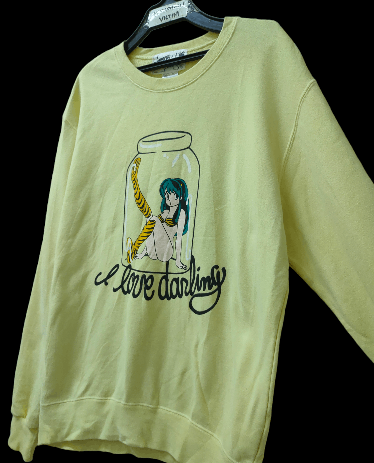 image of Anima x Beauty Beast Urusei Yatsura X Spinns Japanese Anime Sexy Sweatshirt in Yellow, Women's (Siz