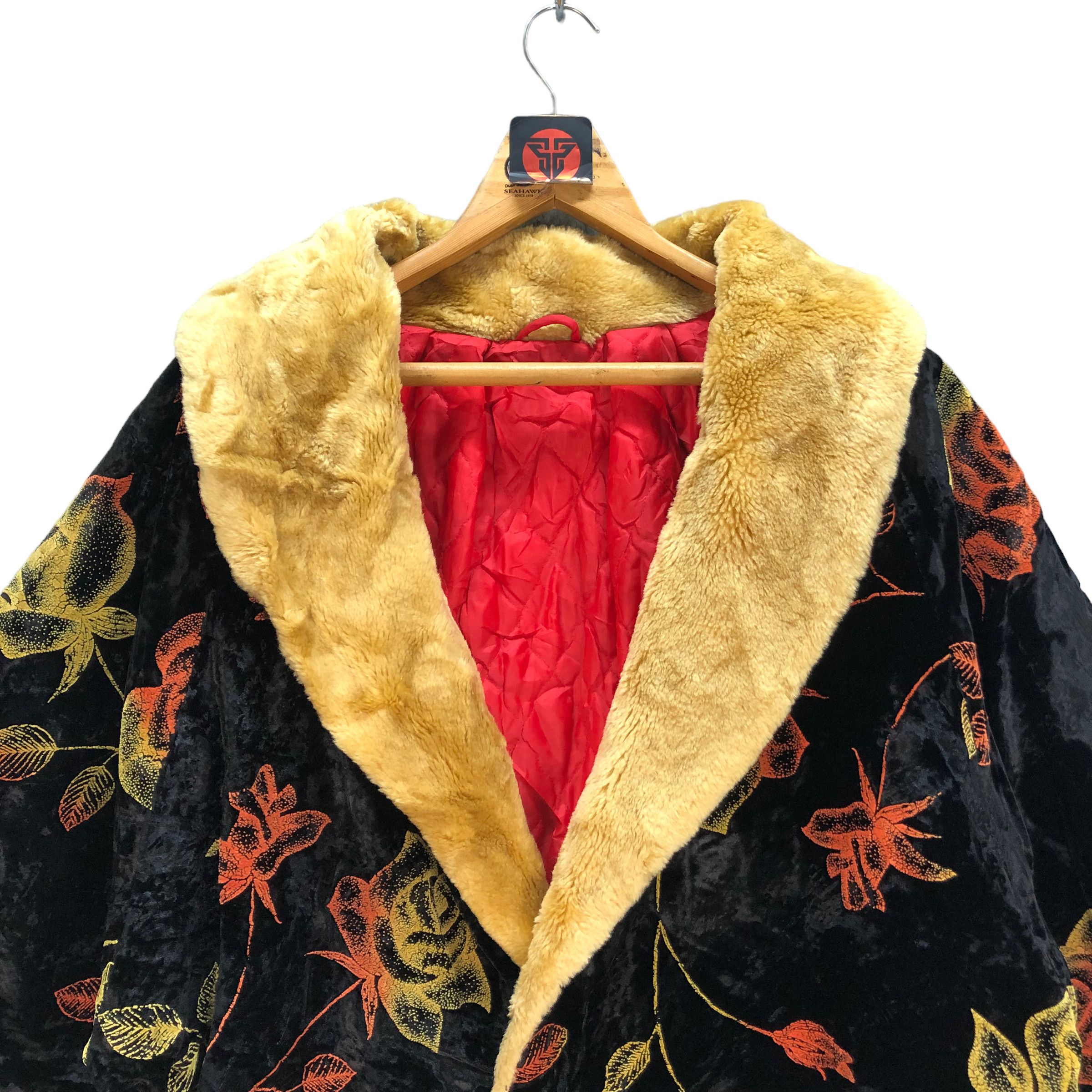 Japanese Brand VINTAGE VELVET KIMONO ROSE FLOWER GRAPHIC #7171-115 Size US XL / EU 56 / 4 - 2 Thumbnail